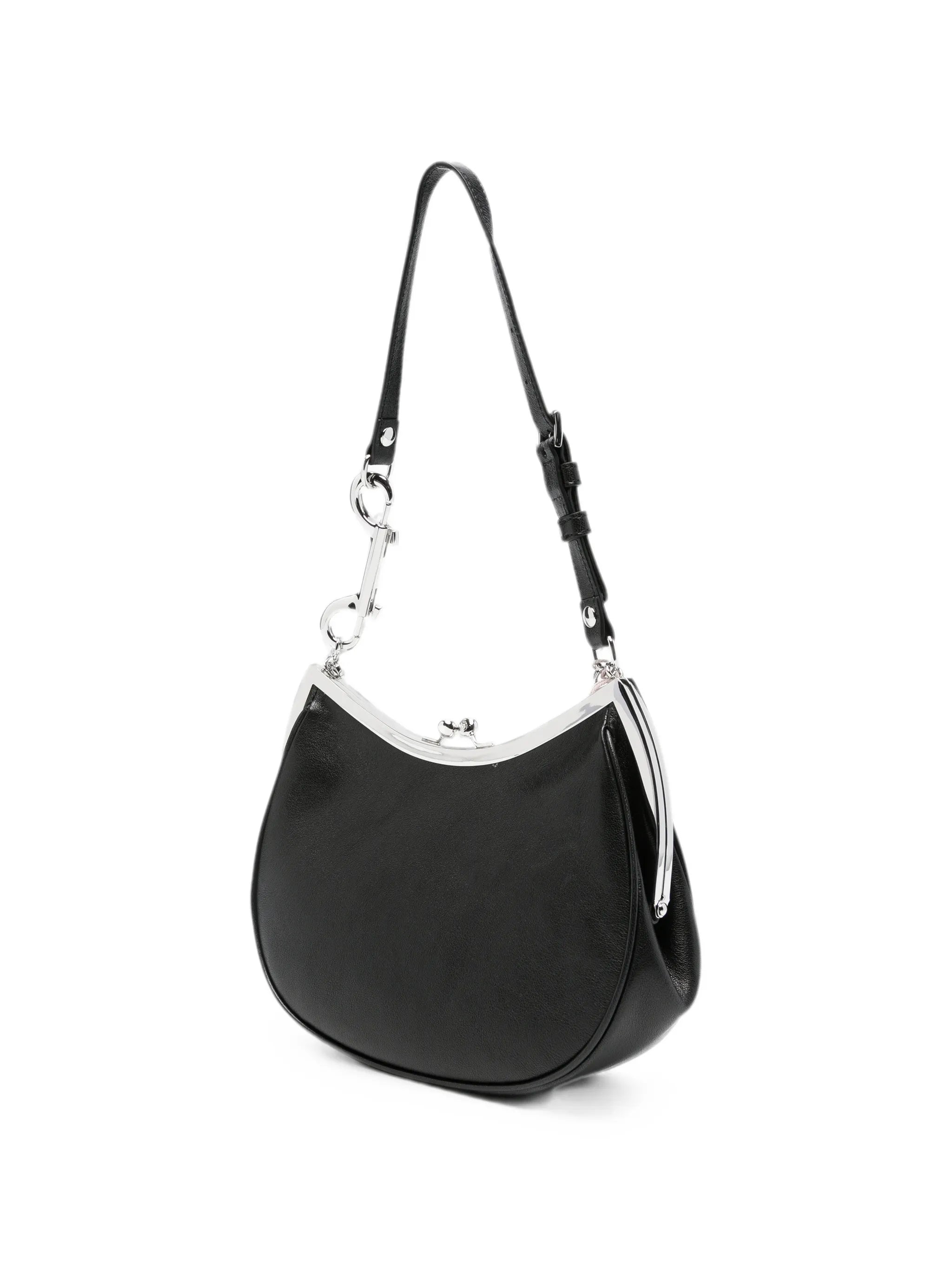 charm-embellished leather shoulder bag