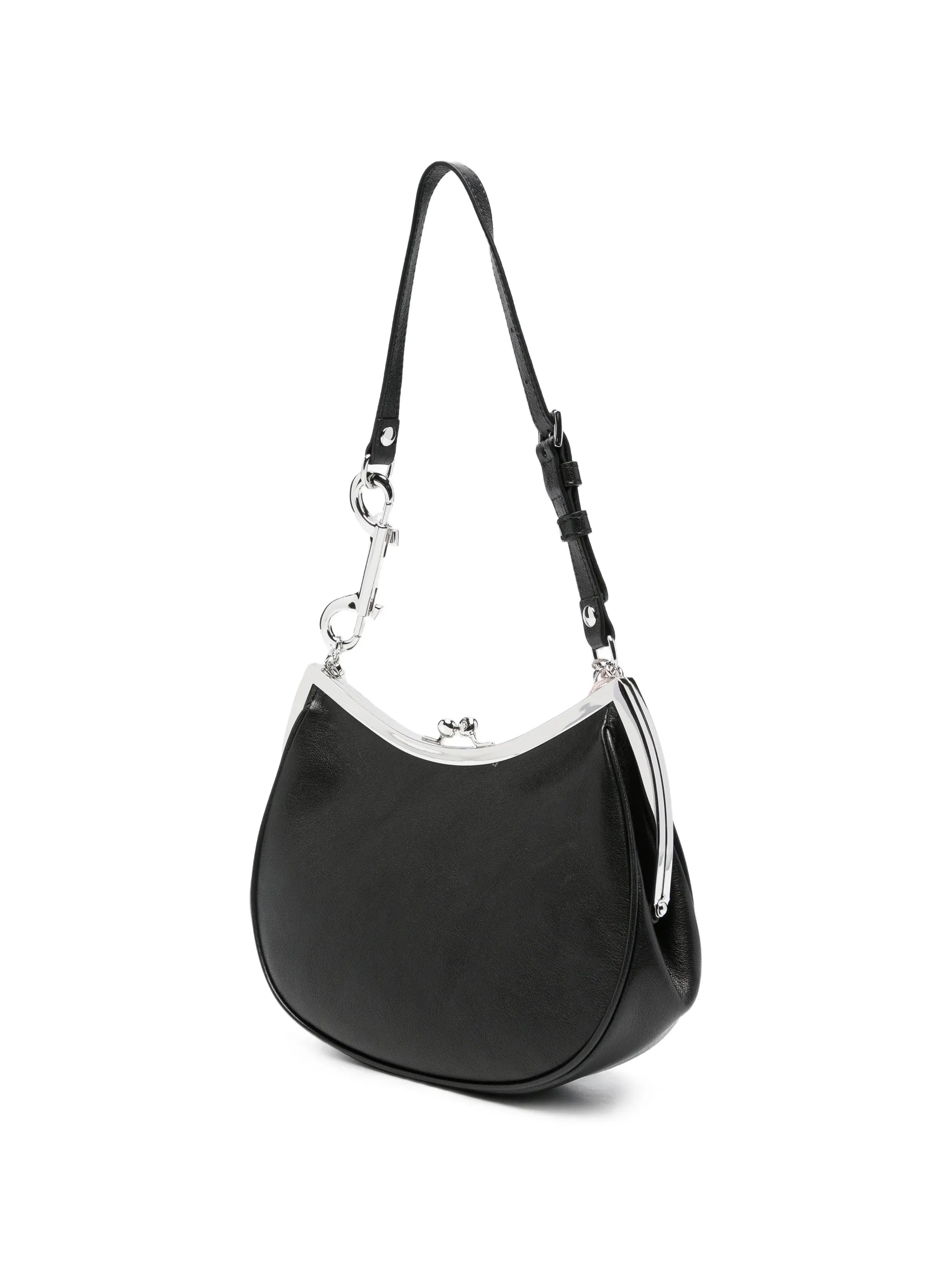 charm-embellished leather shoulder bag