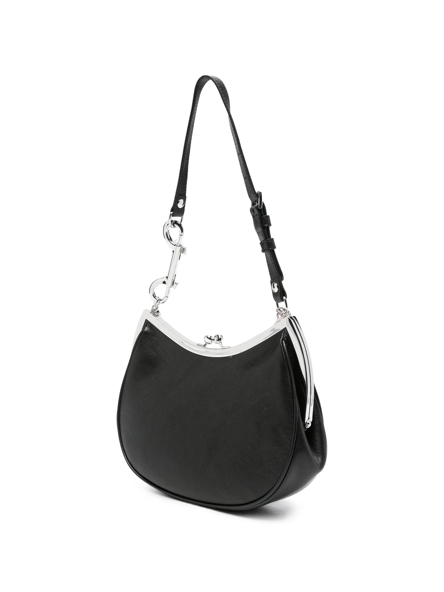 charm-embellished leather shoulder bag