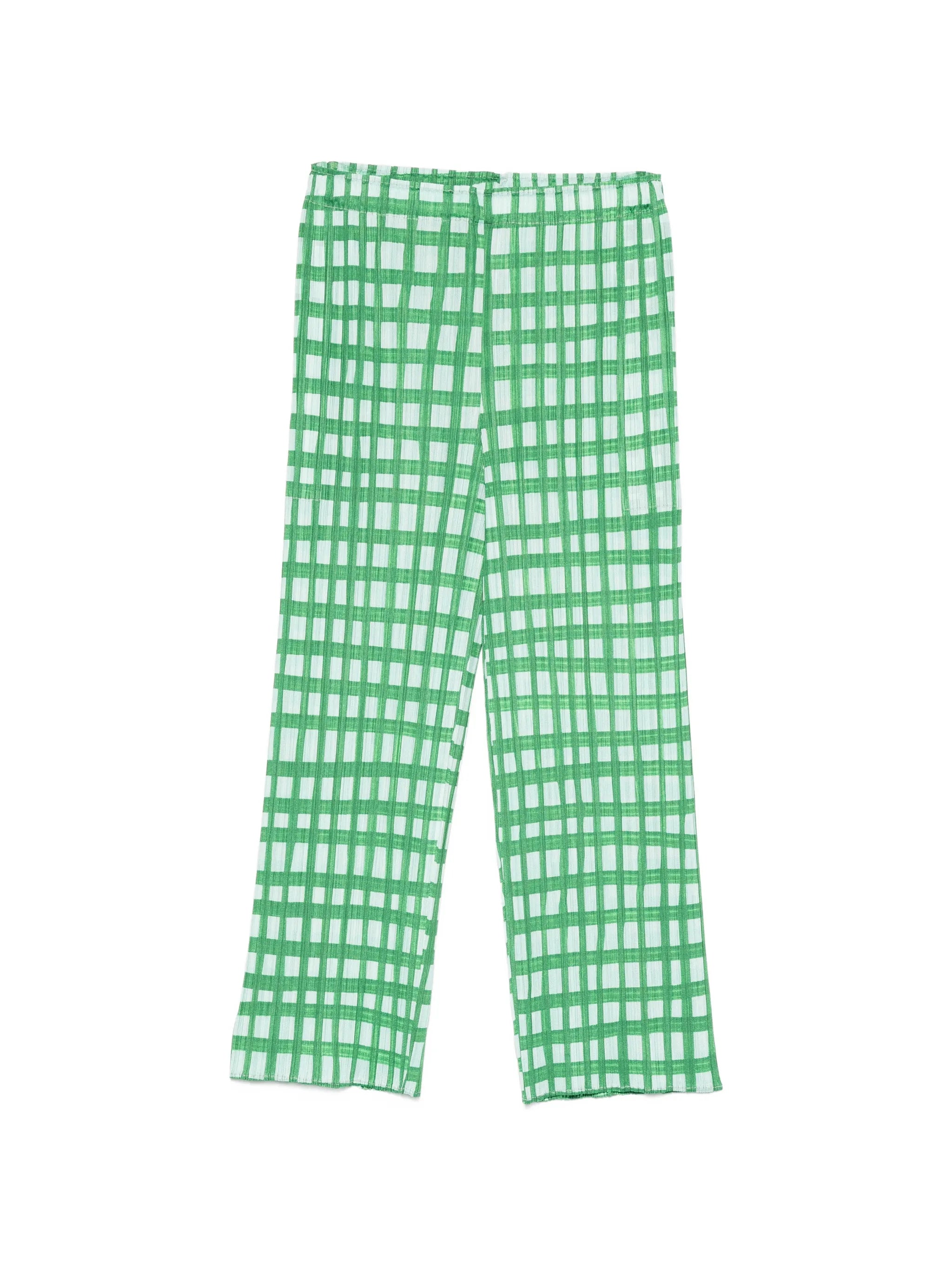 Basket pleated cropped trousers