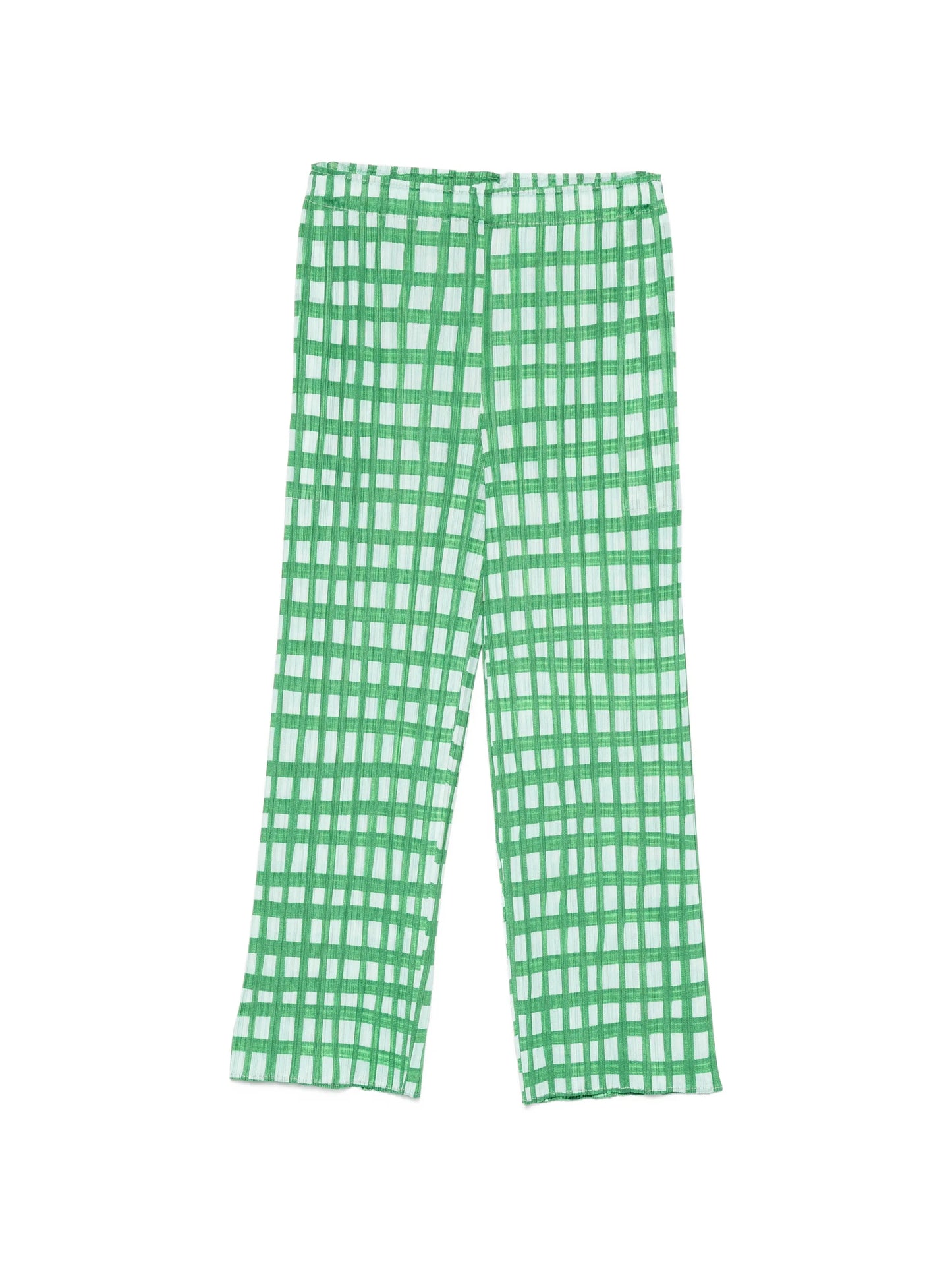 Basket pleated cropped trousers