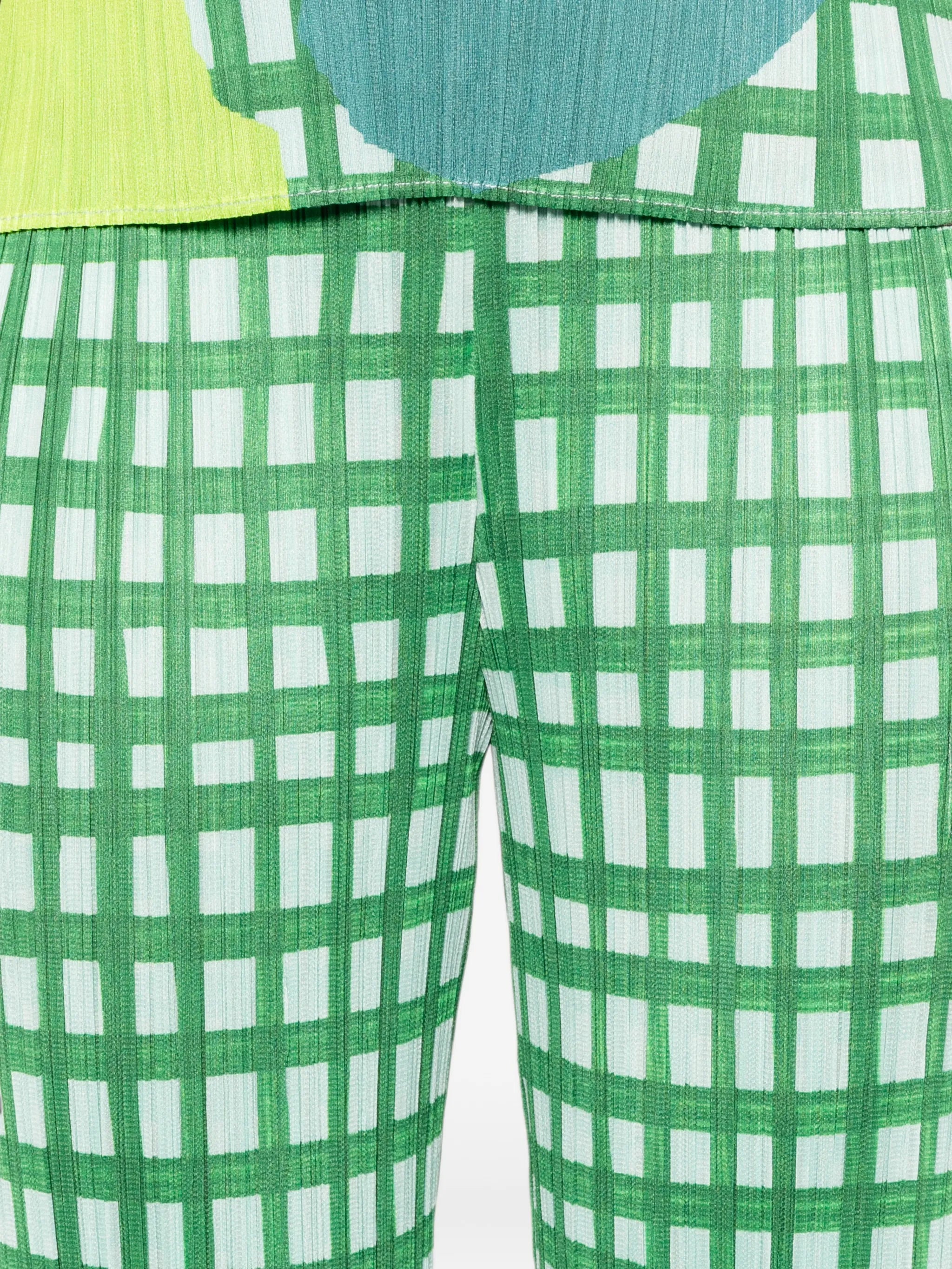 Basket pleated cropped trousers