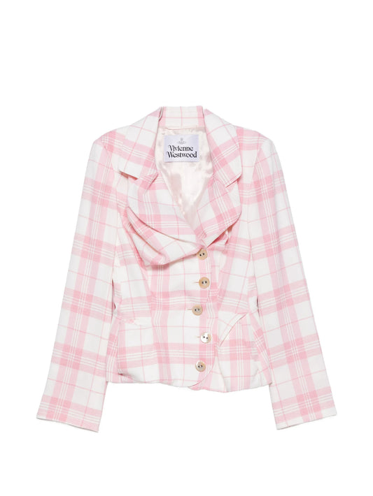 Drunken check-pattern jacket