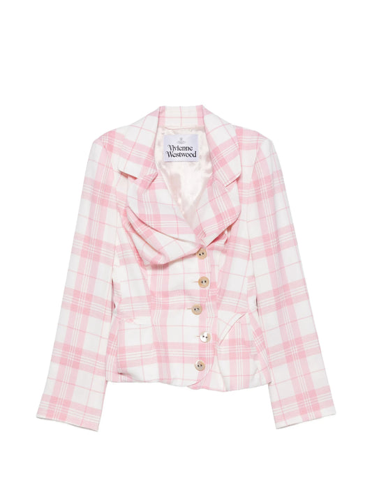 Drunken check-pattern jacket