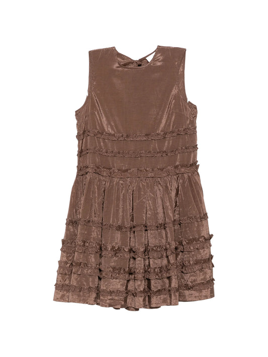 ruffled drop-waist mini dress