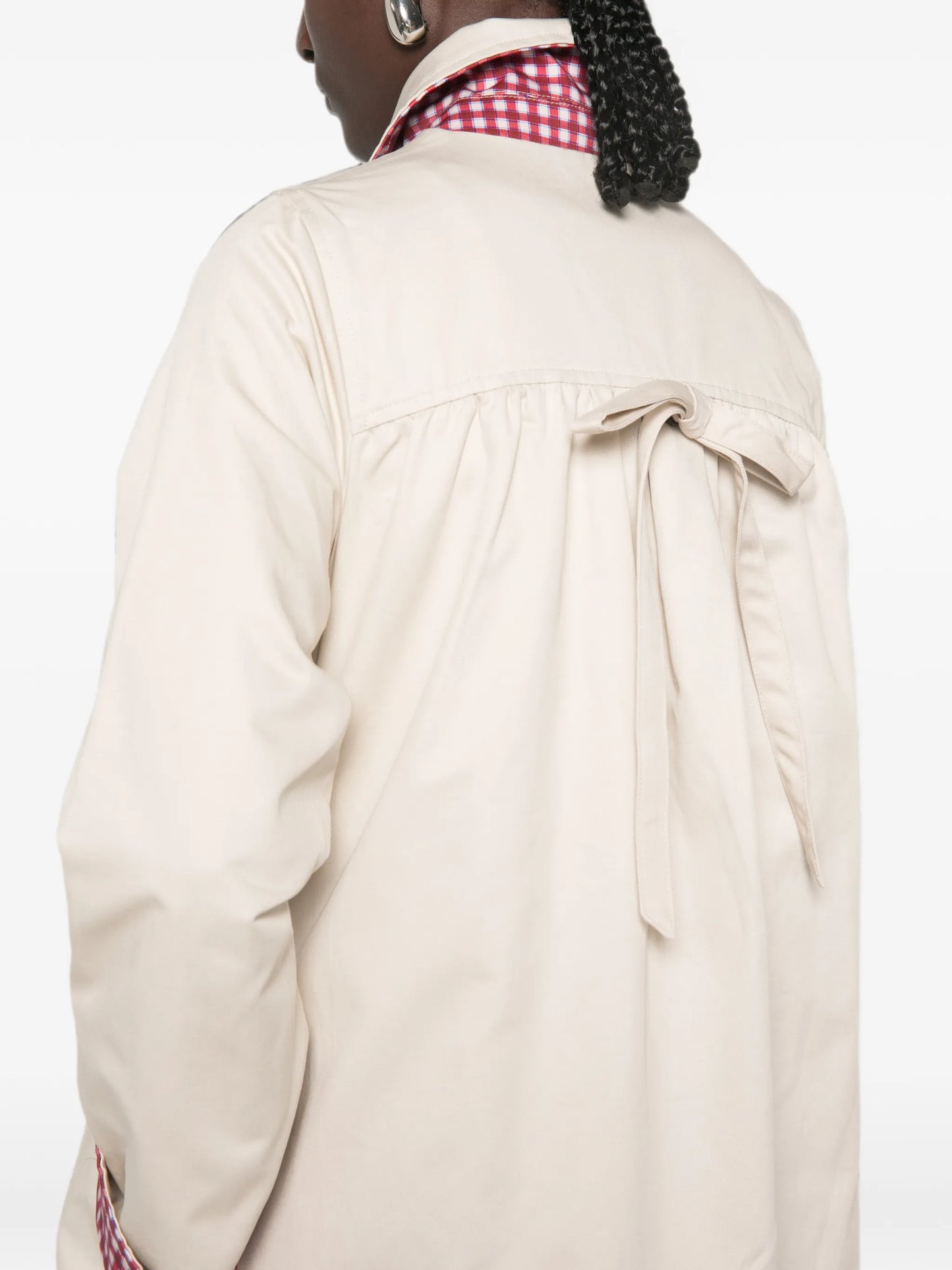 Mercedes bow-detail reversible trench coat