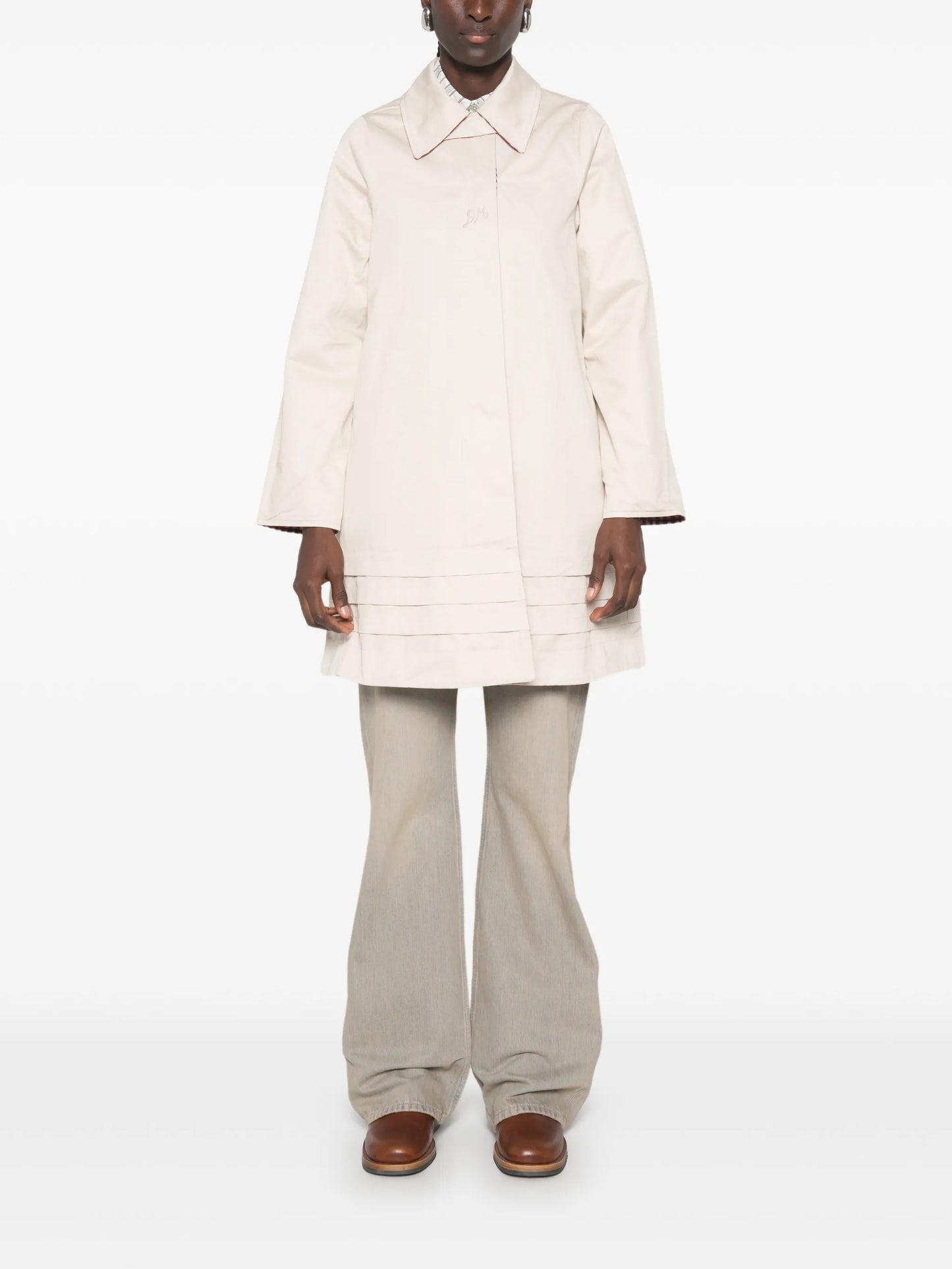 Mercedes bow-detail reversible trench coat