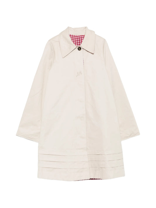 Mercedes bow-detail reversible trench coat