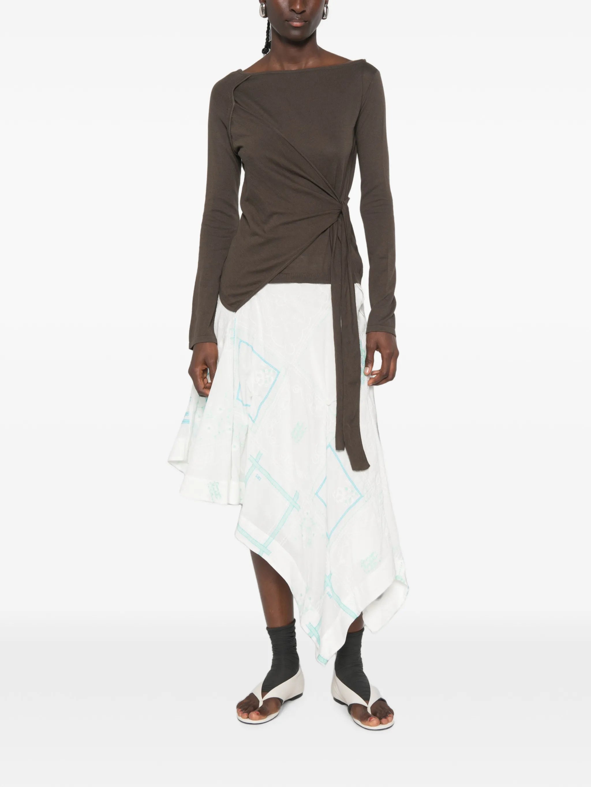 Hannie wrap-style sweater