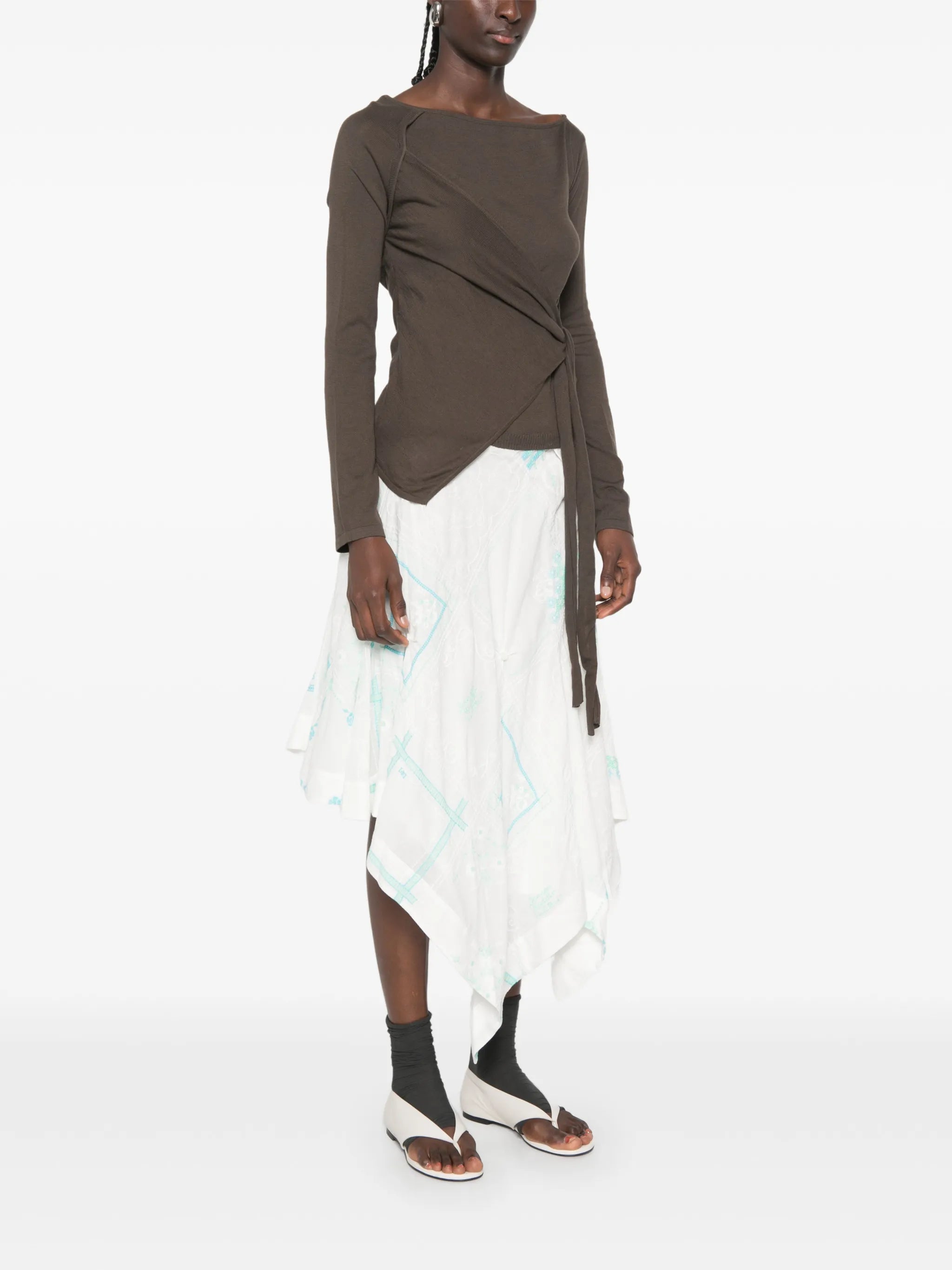 Hannie wrap-style sweater