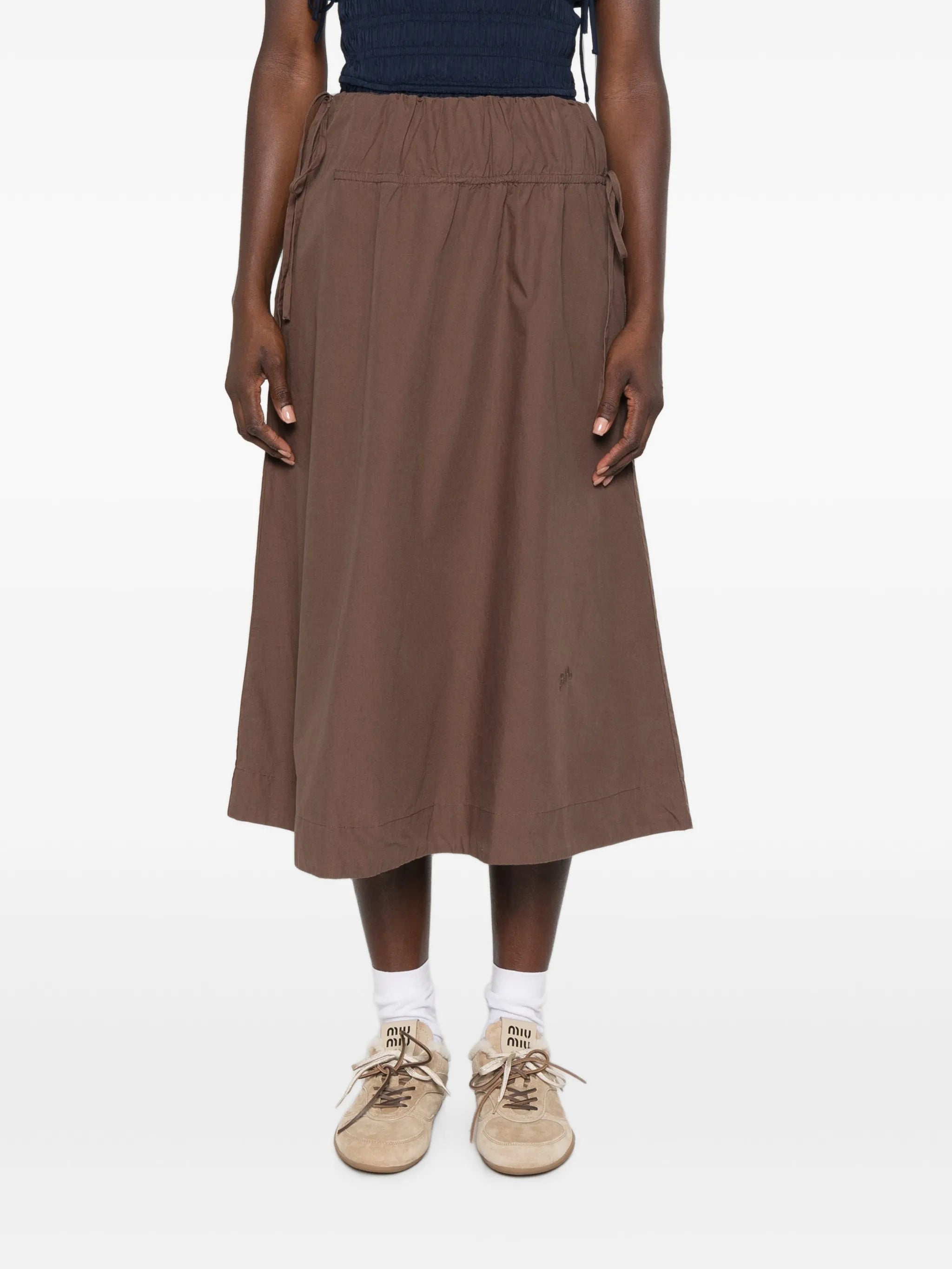 Caspia drawstring midi skirt