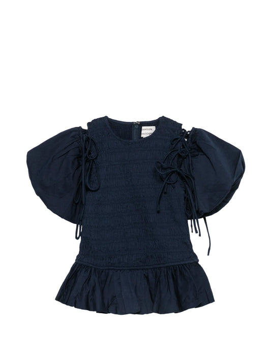 Becca shirred peplum blouse