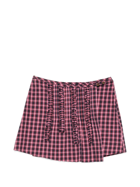 Glinda ruffled checked mini skirt