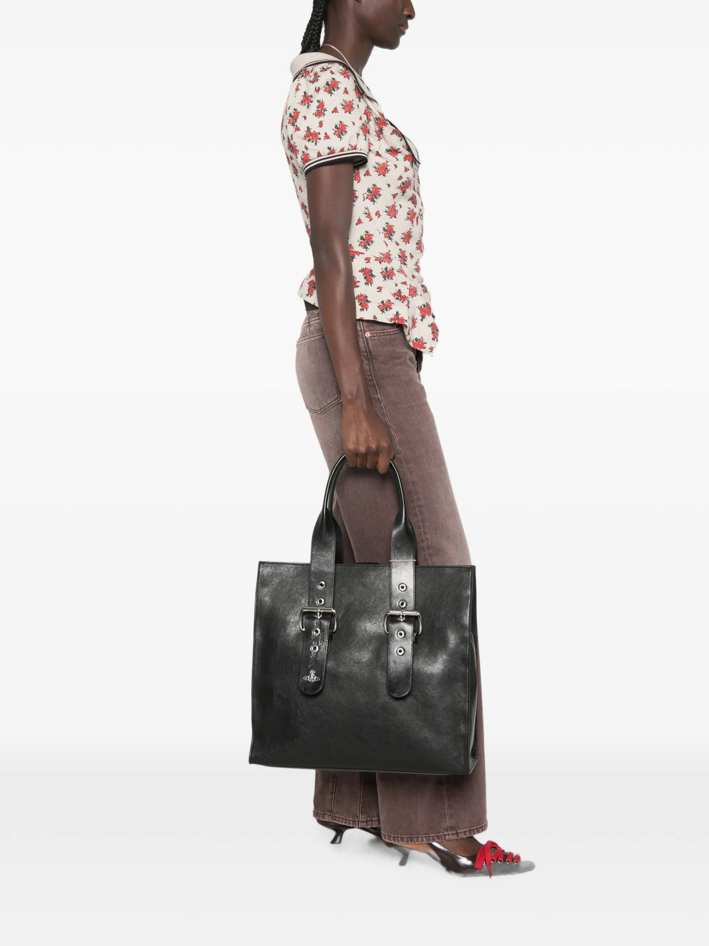 Alex buckle-detail leather tote bag