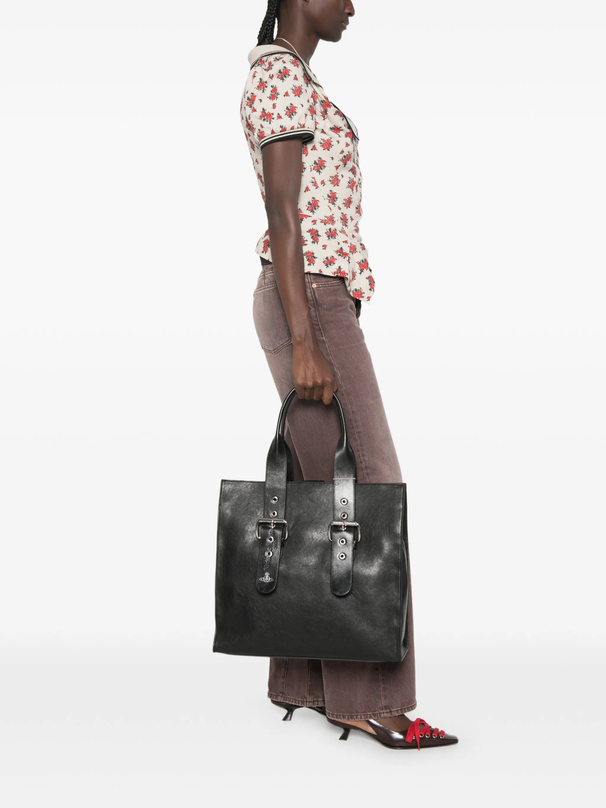 Alex buckle-detail leather tote bag