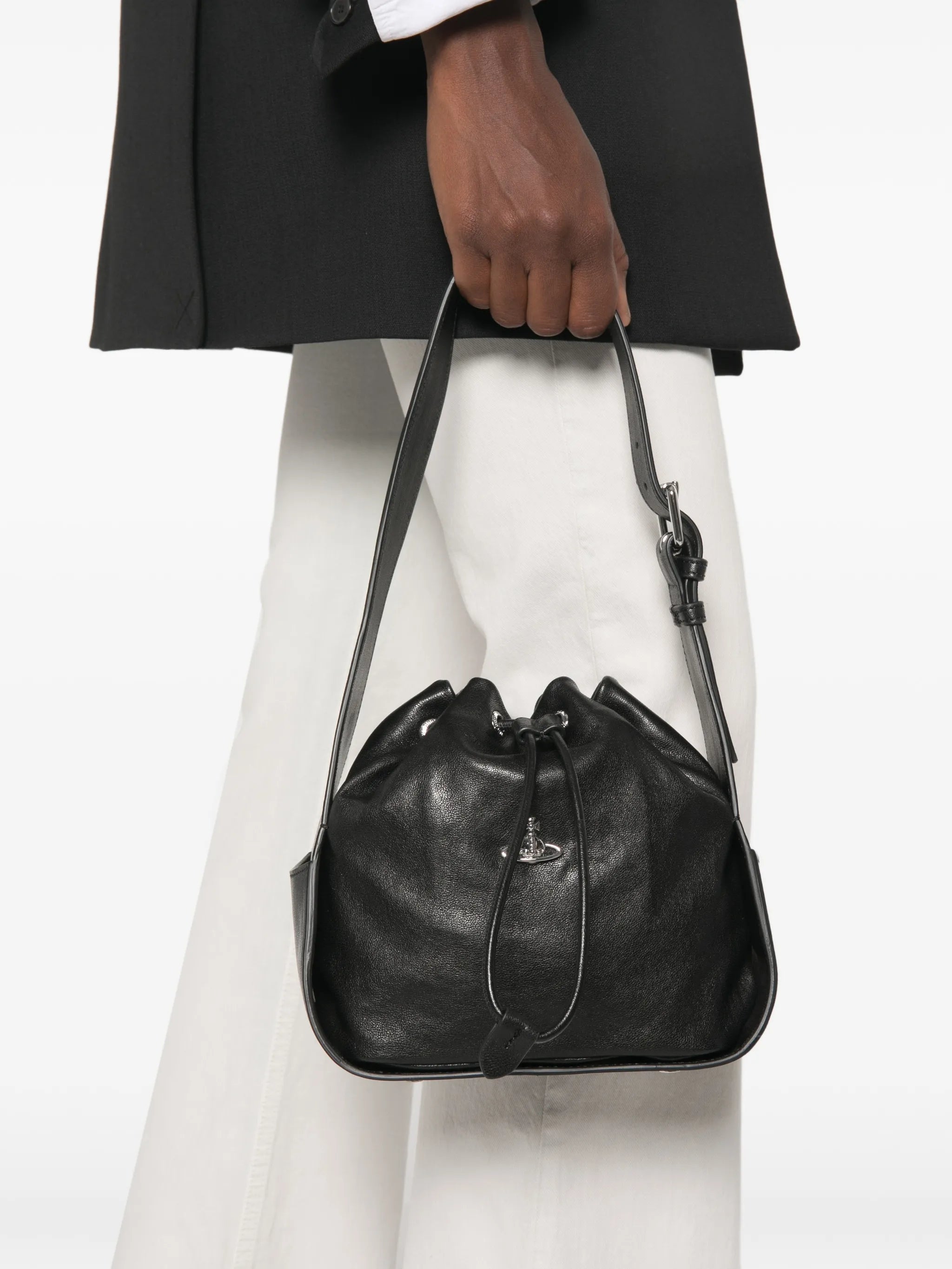 Stacey leather bucket bag