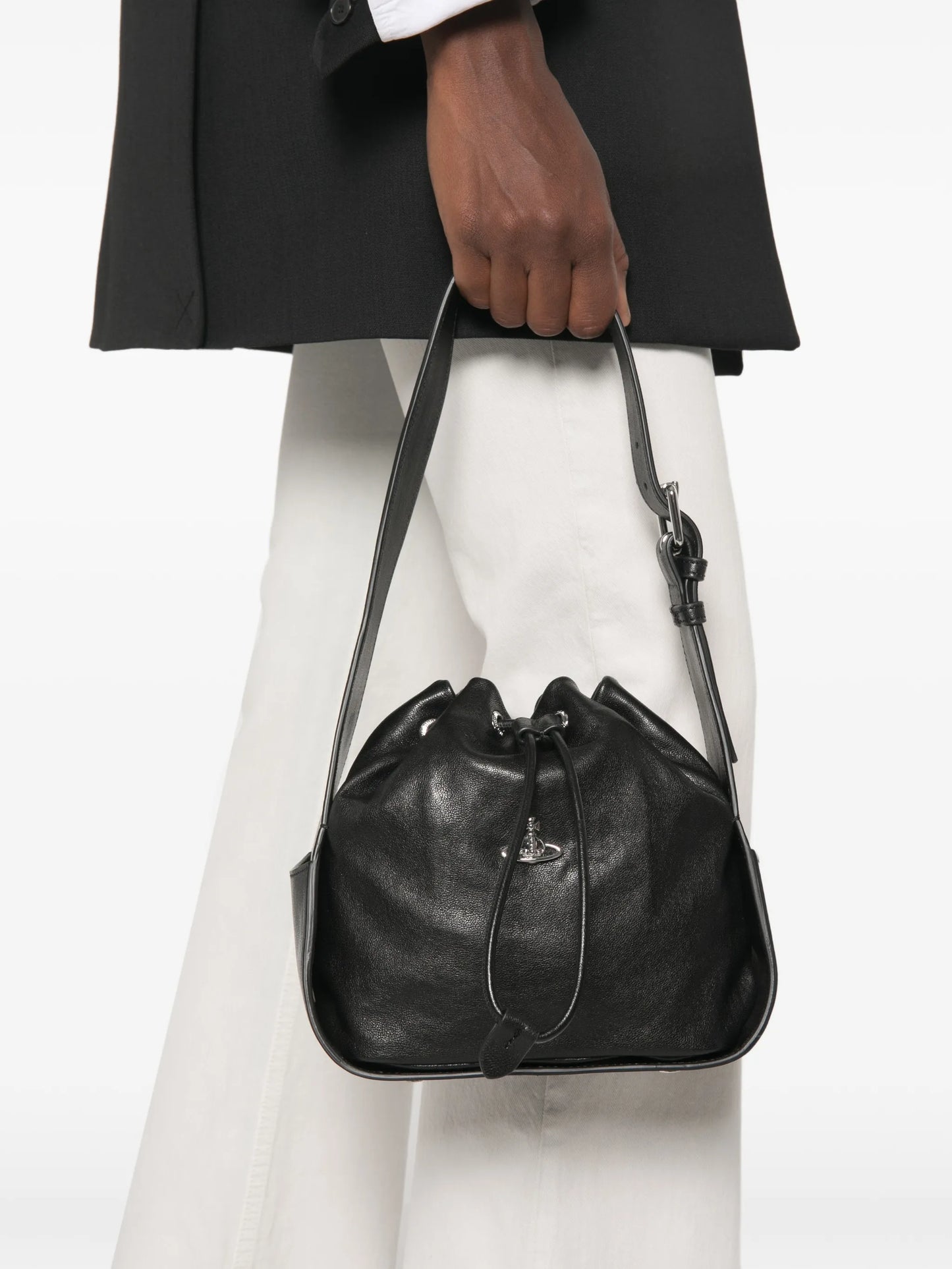 Stacey leather bucket bag