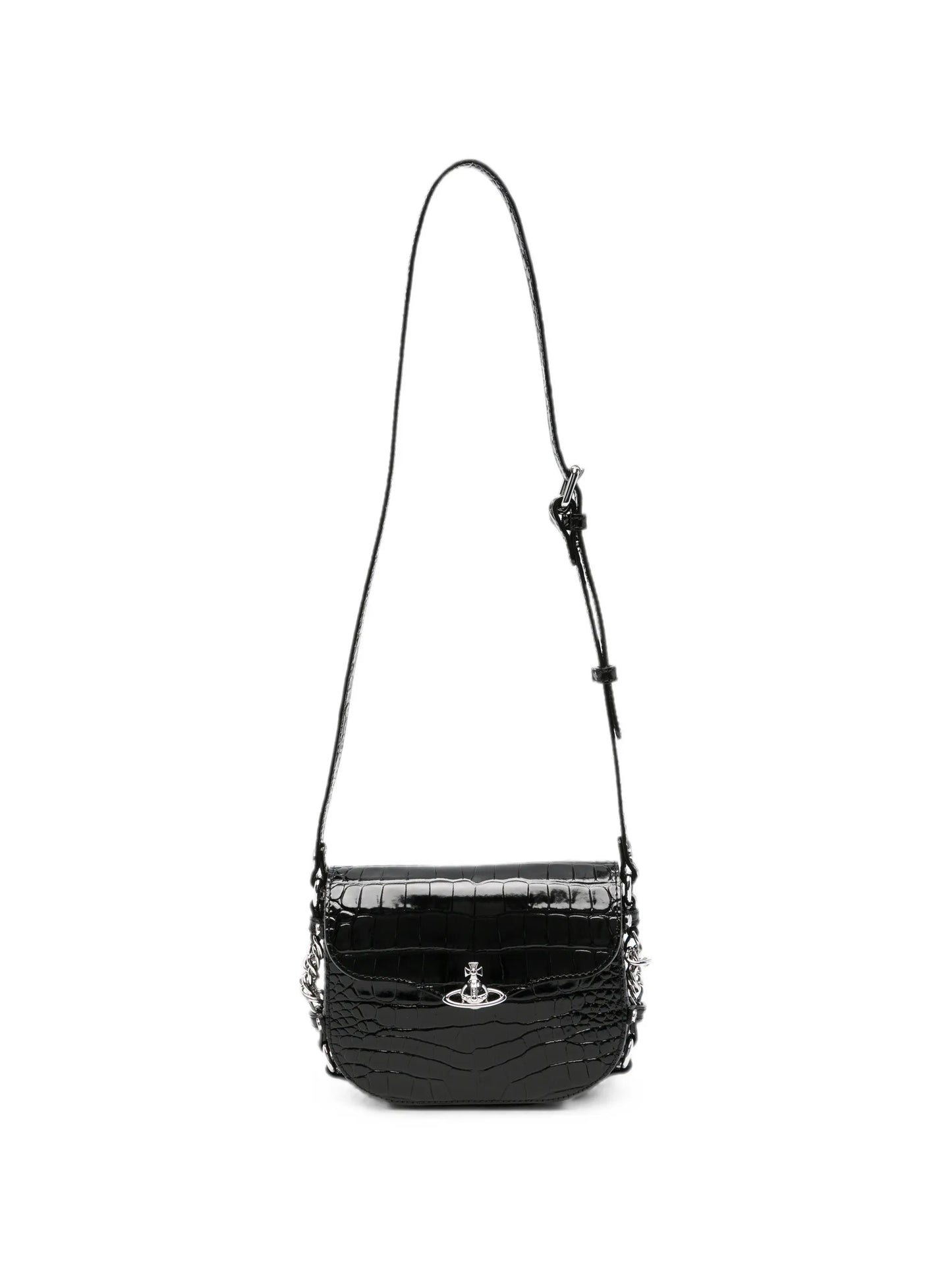Hunter Flap croc-embossed mini crossbody bag