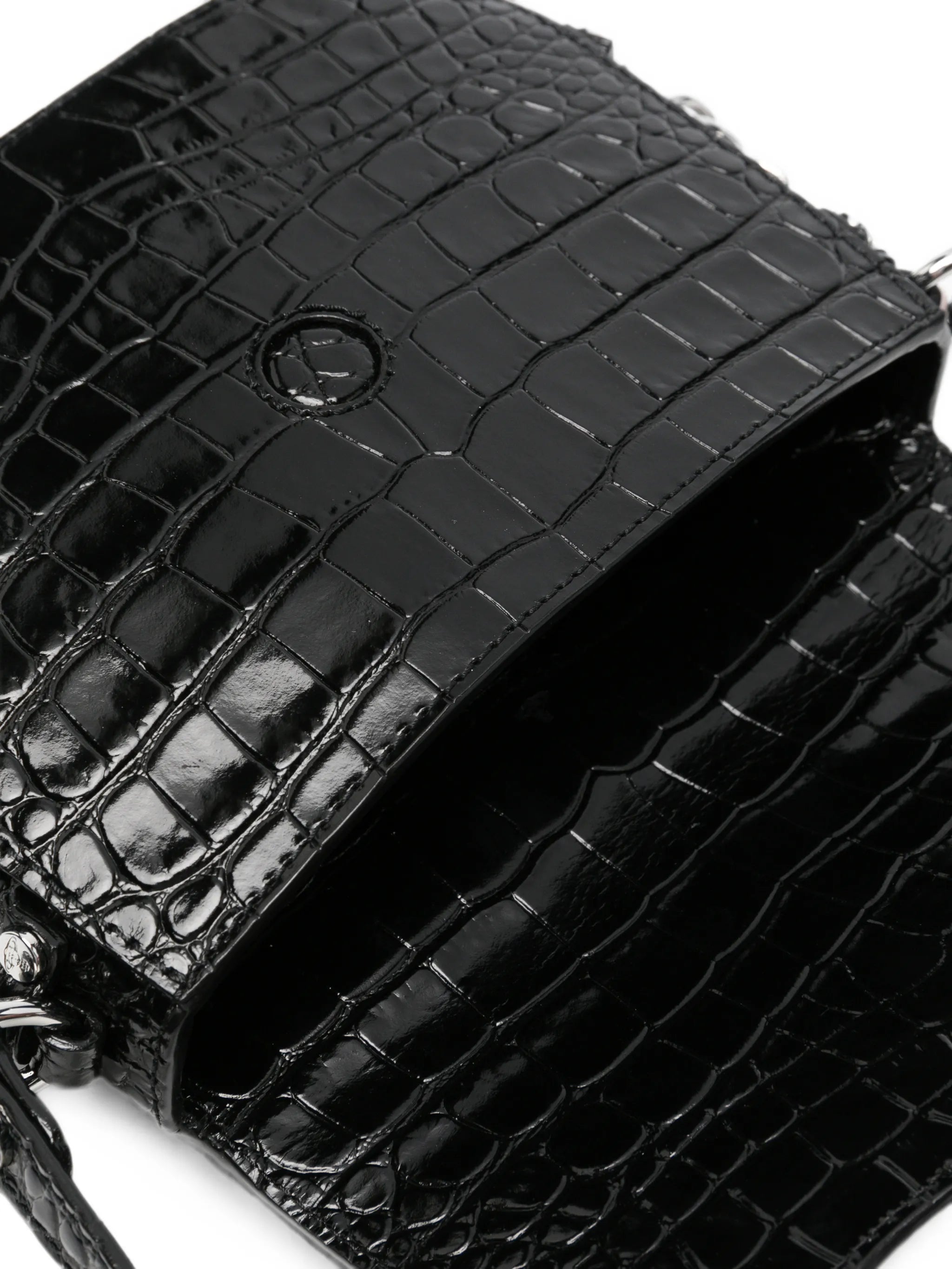 Hunter Flap croc-embossed mini crossbody bag