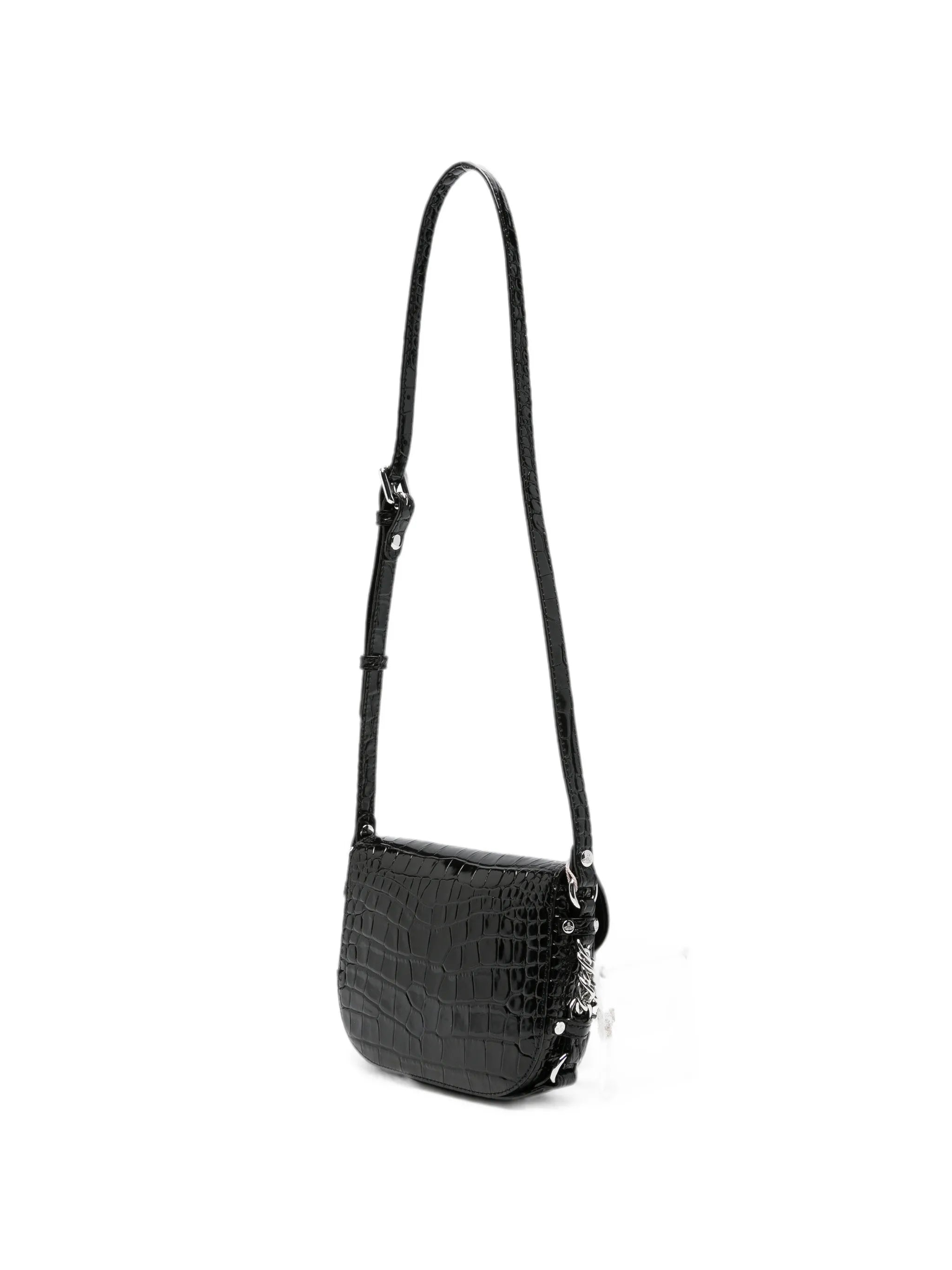 Hunter Flap croc-embossed mini crossbody bag