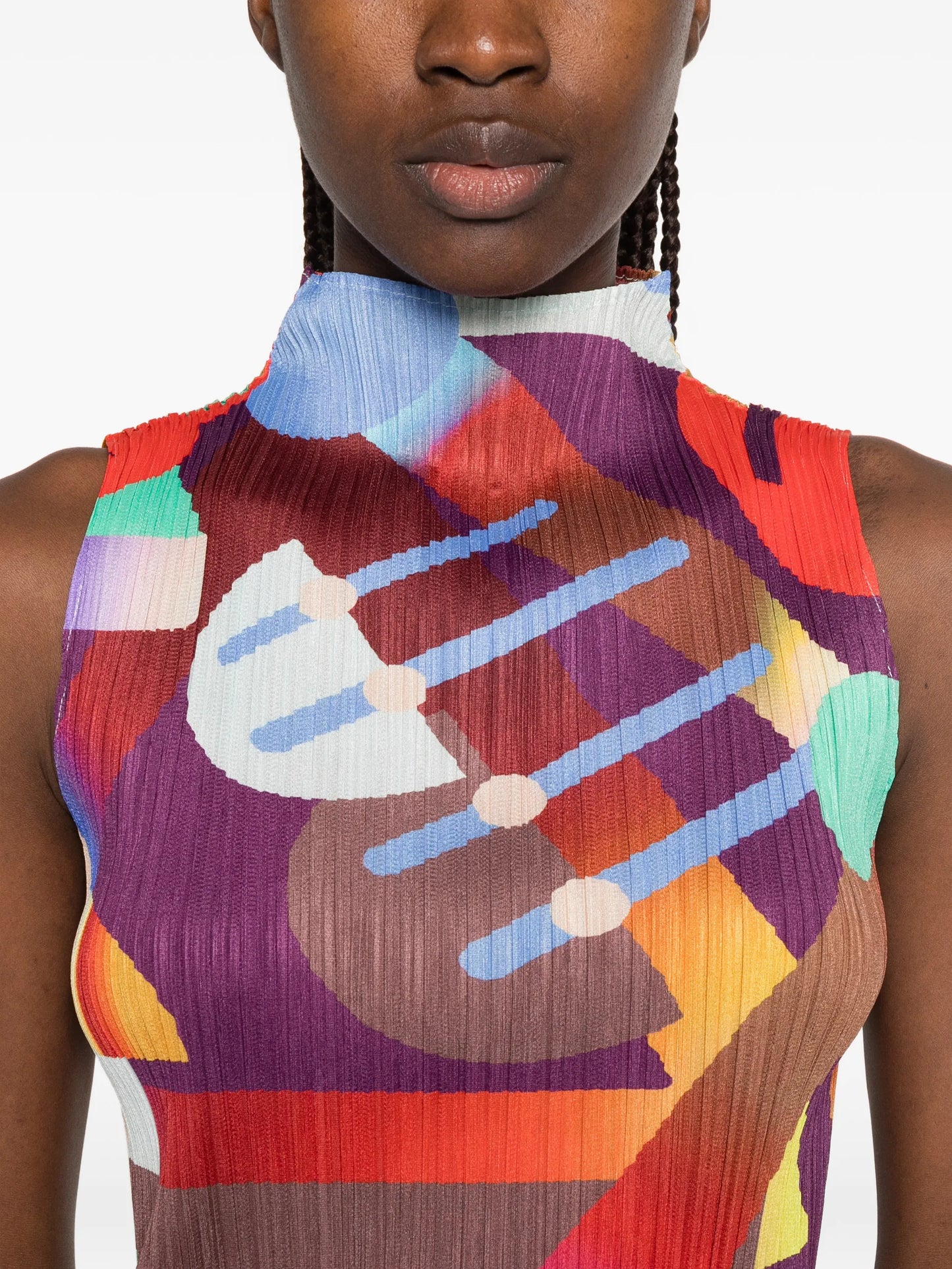 Pleats Please abstract-print T-shirt
