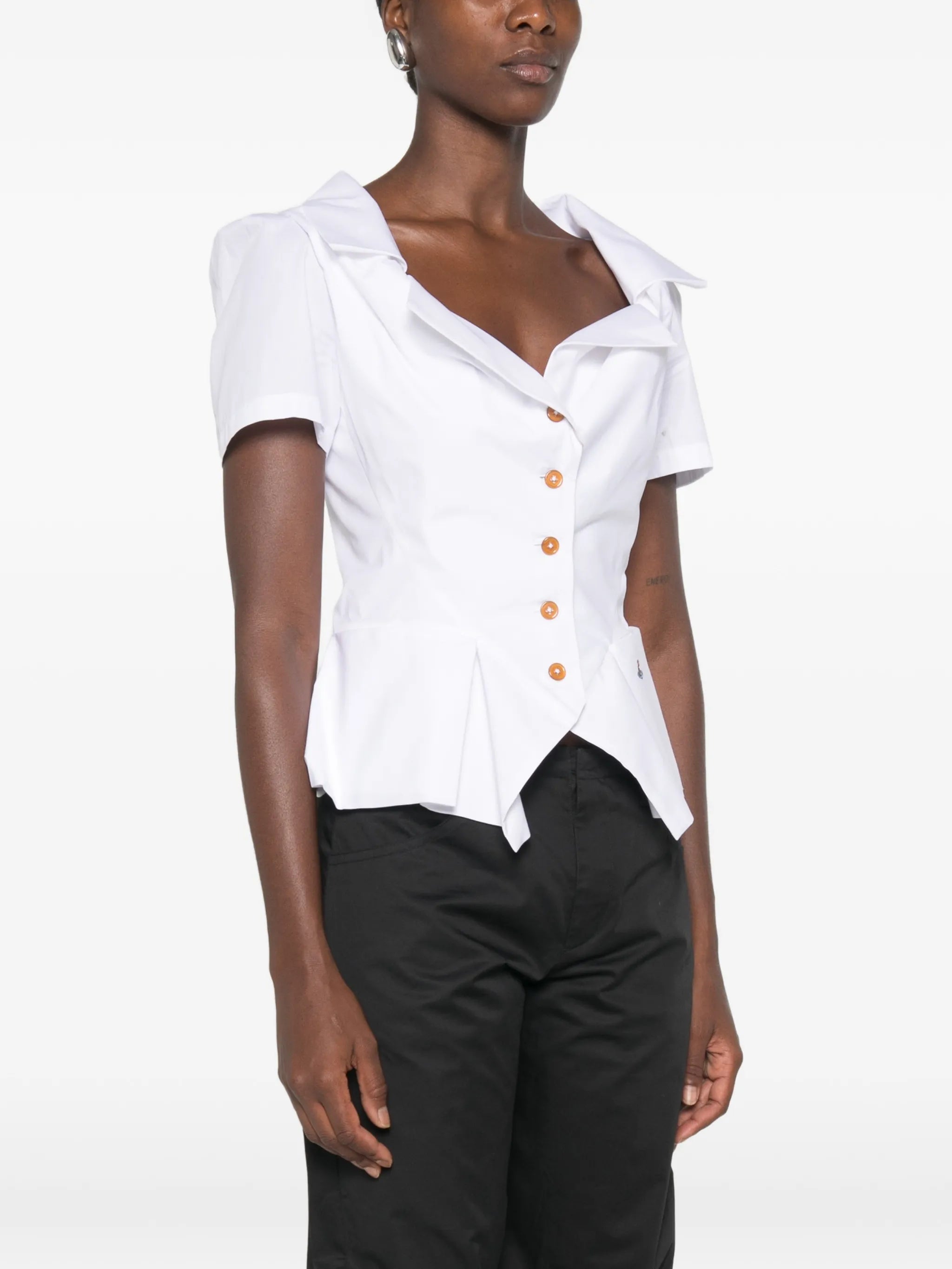 peplum short-sleeve shirt
