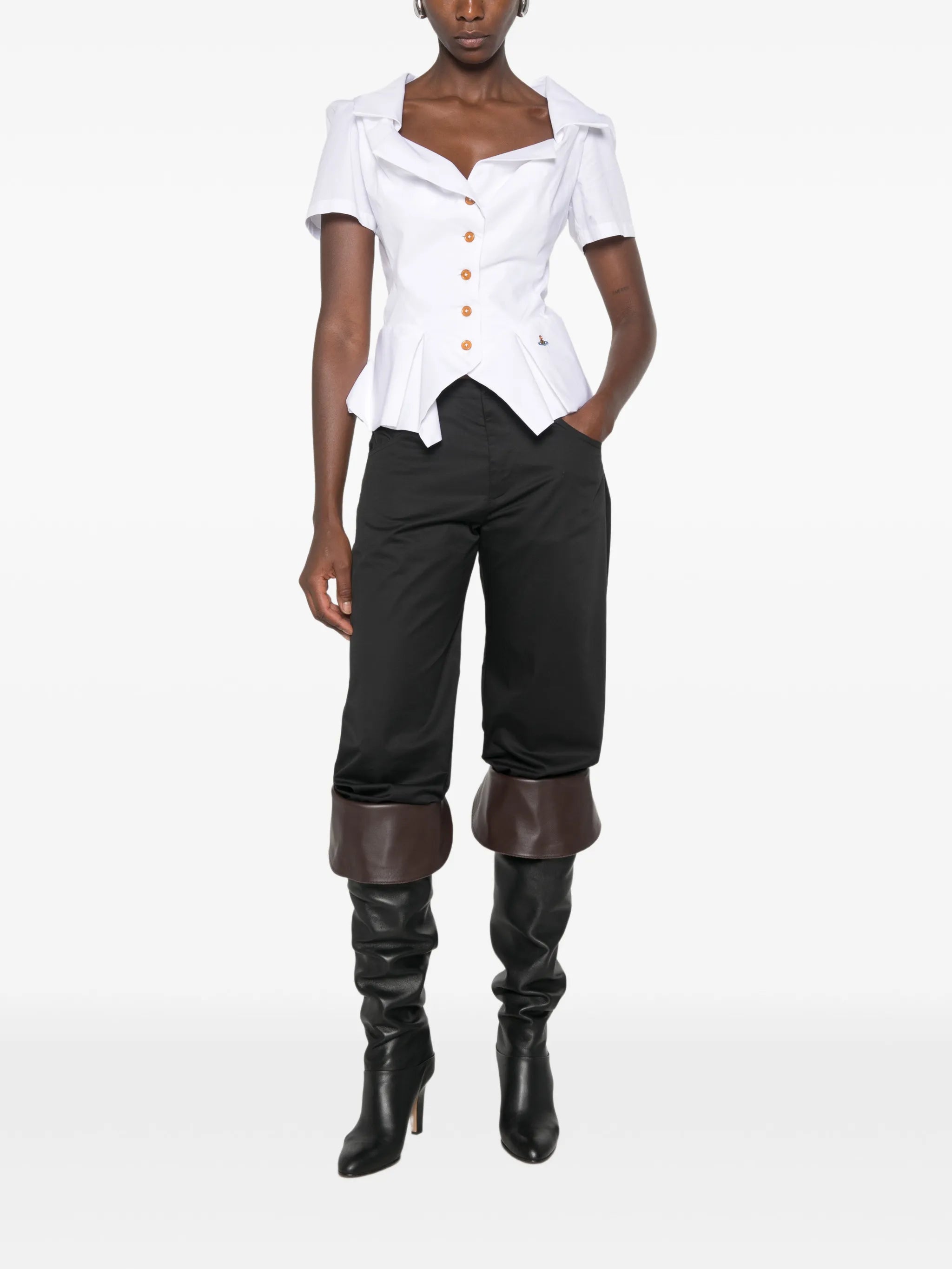 peplum short-sleeve shirt