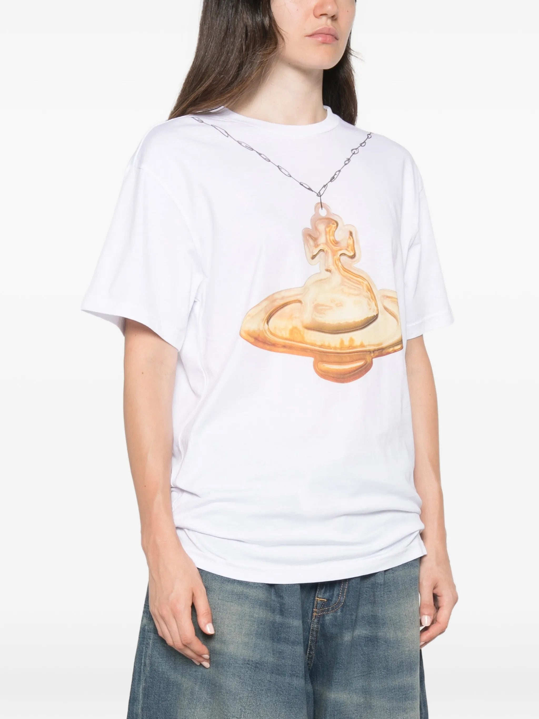 Orb-print ribbed tank top
