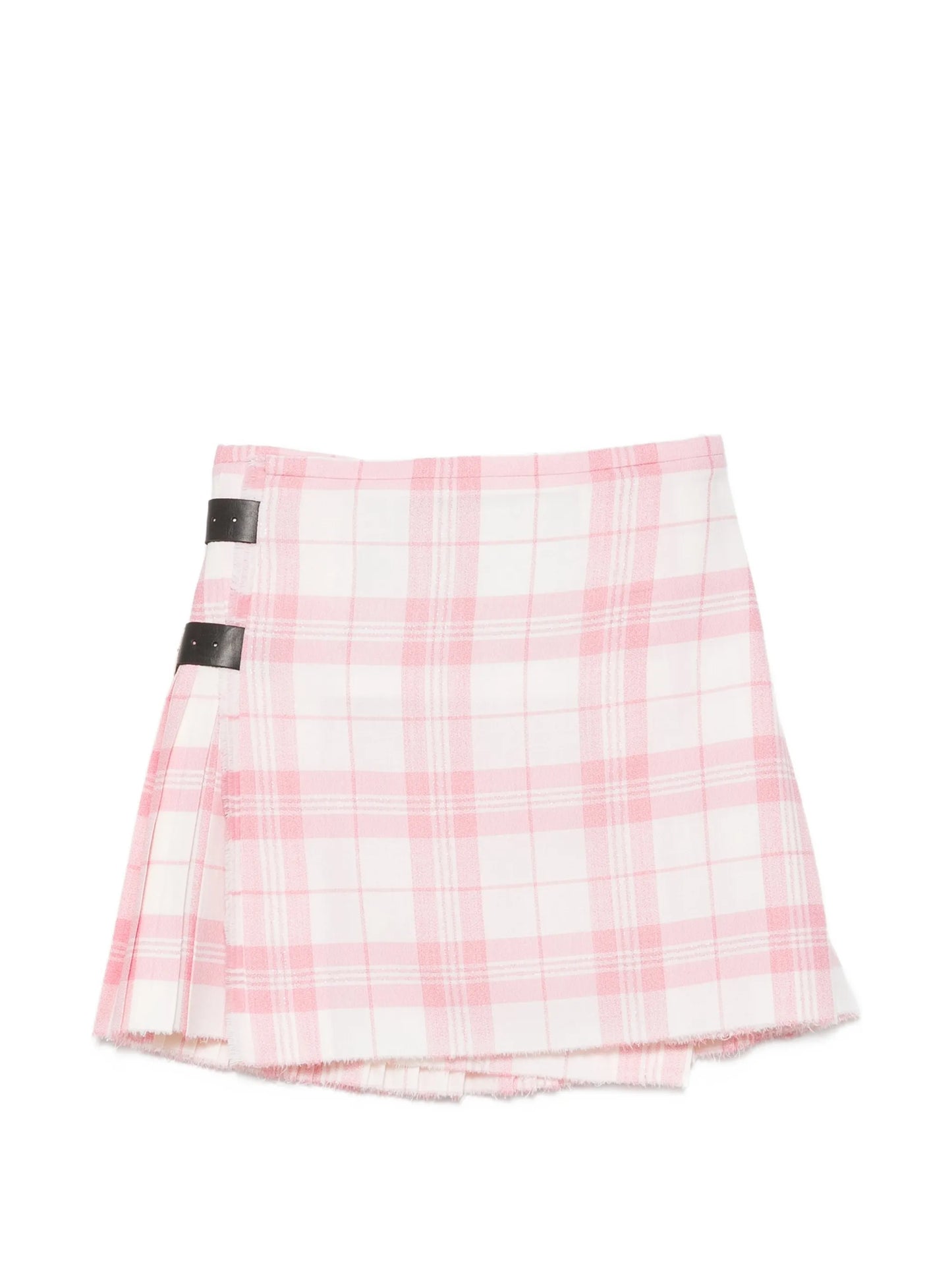 pleated checked mini skirt
