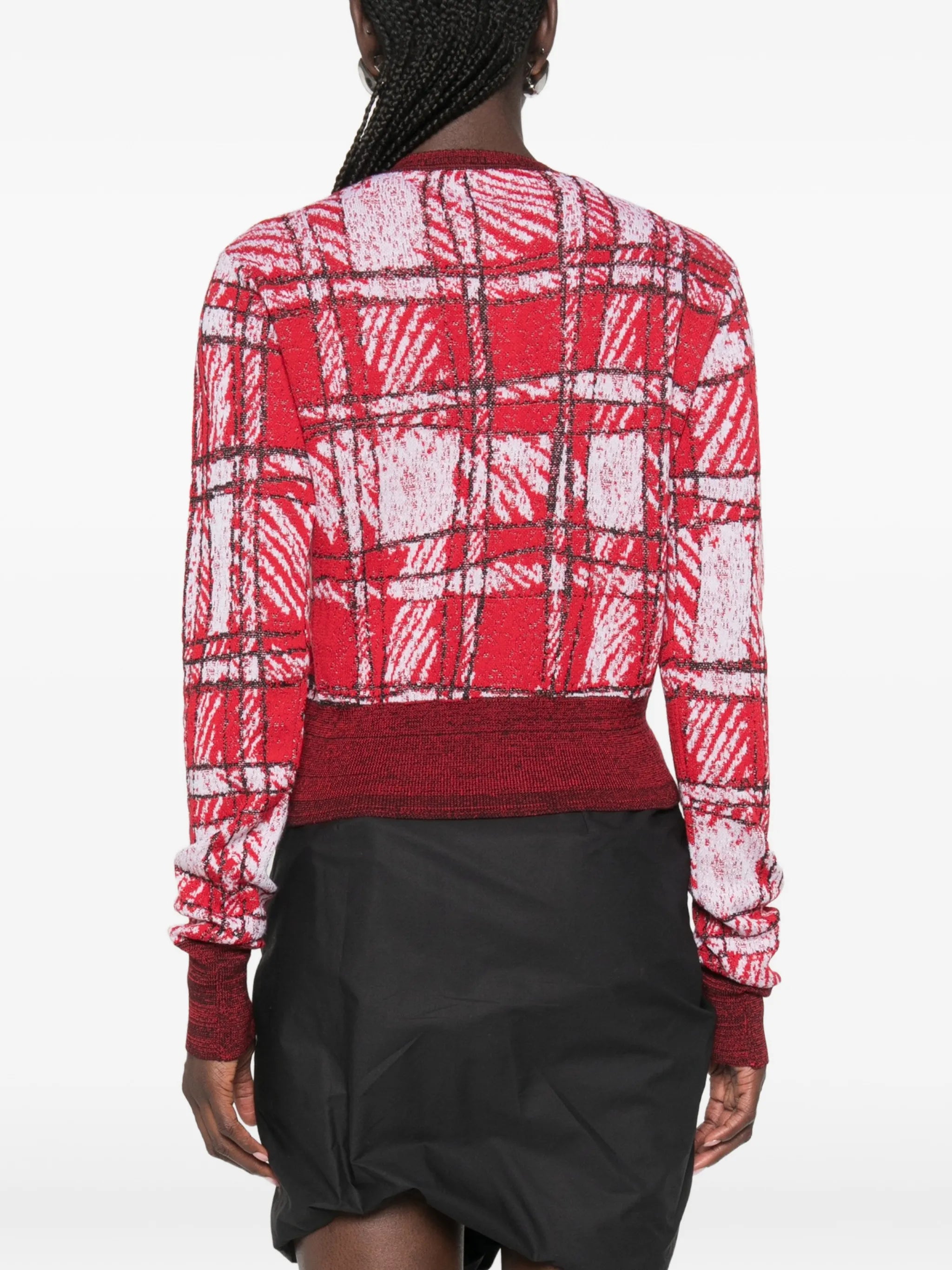 scribble check cardigan