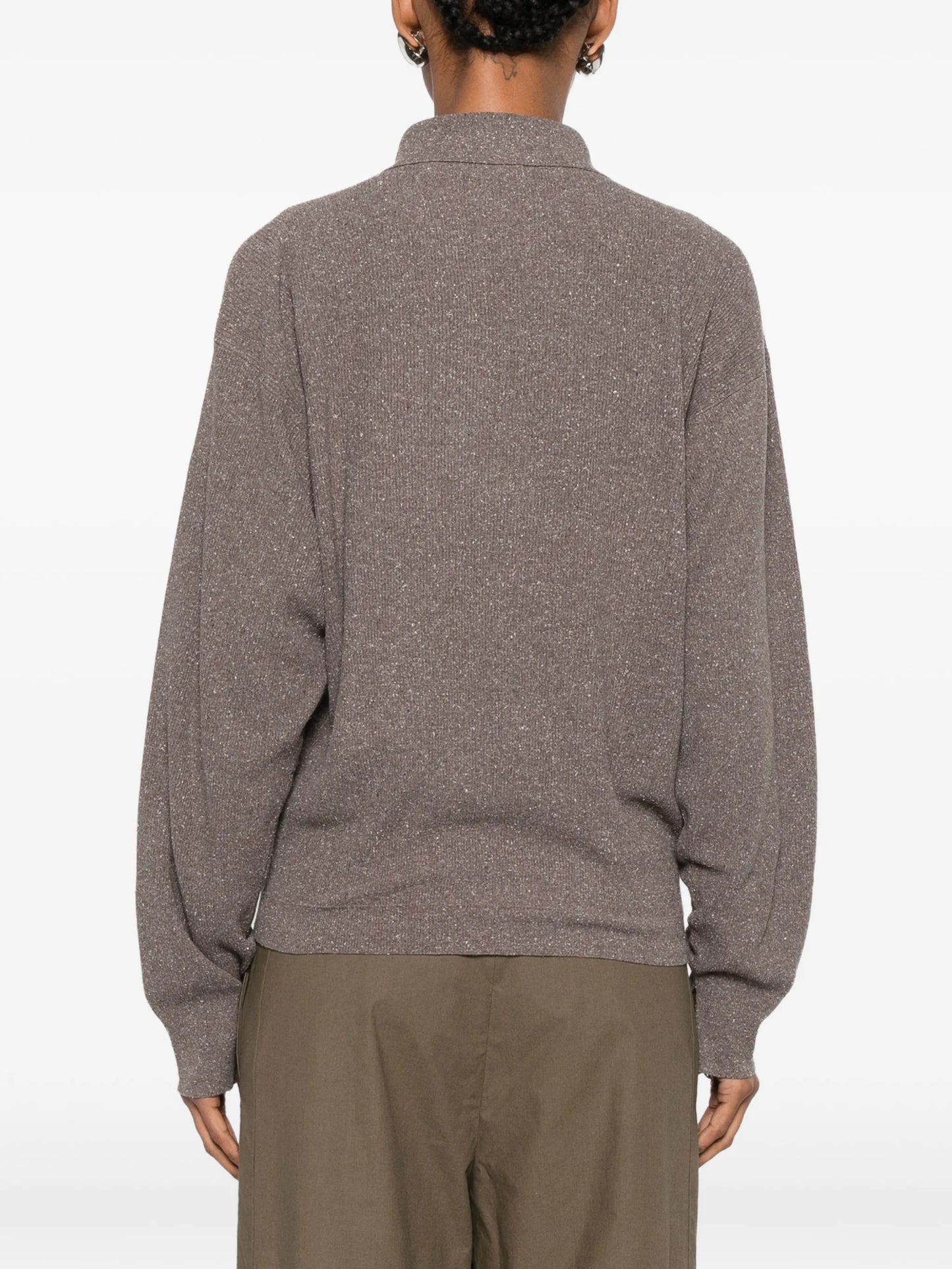 Helga ribbed-knit polo shirt