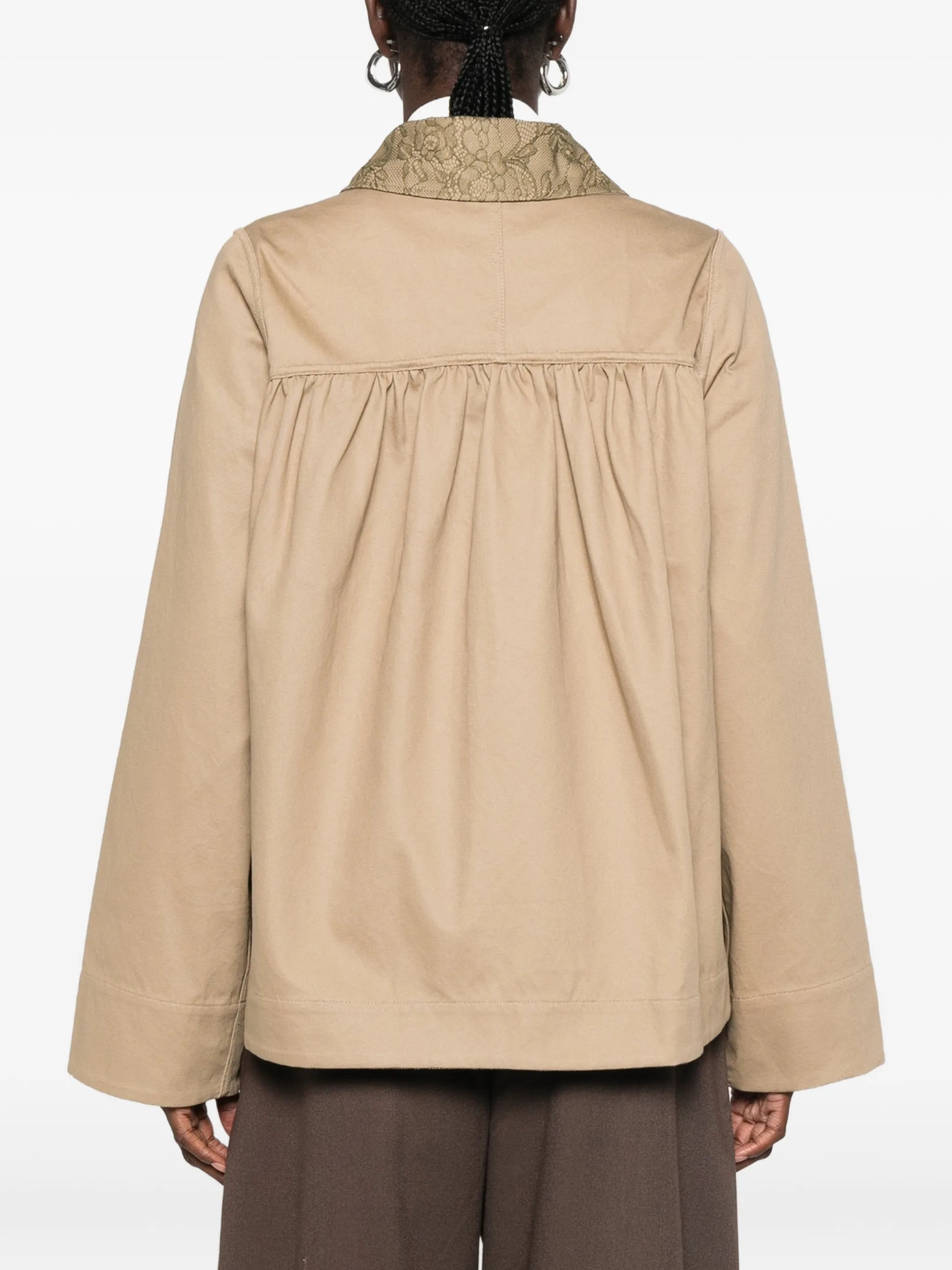 Mini Mercedes reversible lace-collar jacket