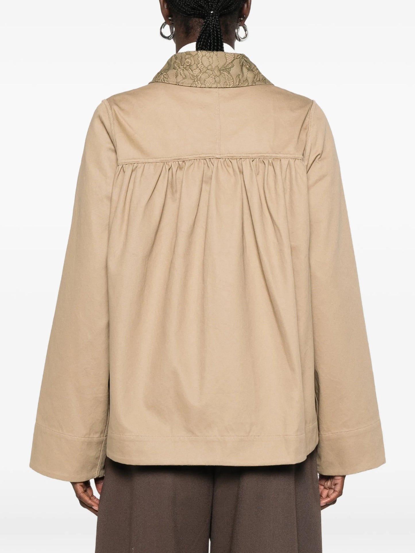 Mini Mercedes reversible lace-collar jacket