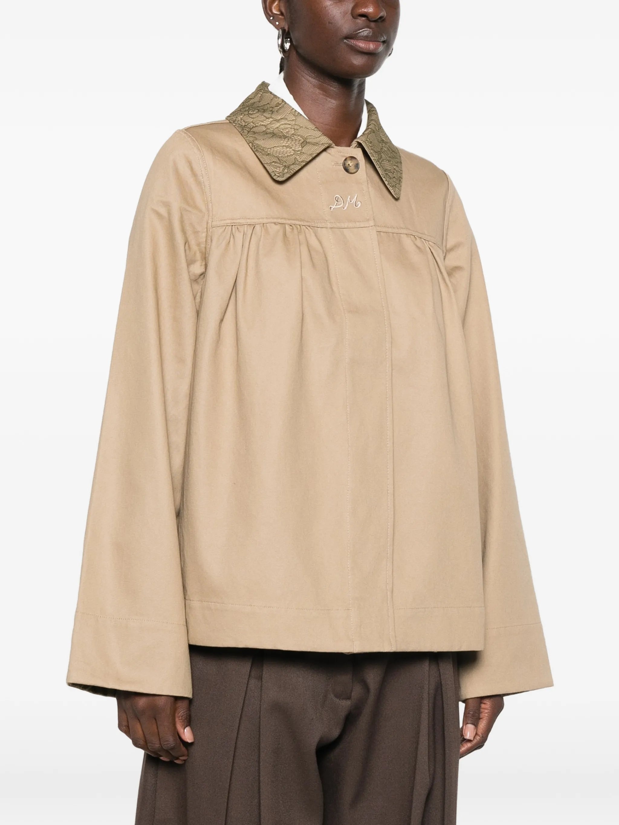 Mini Mercedes reversible lace-collar jacket