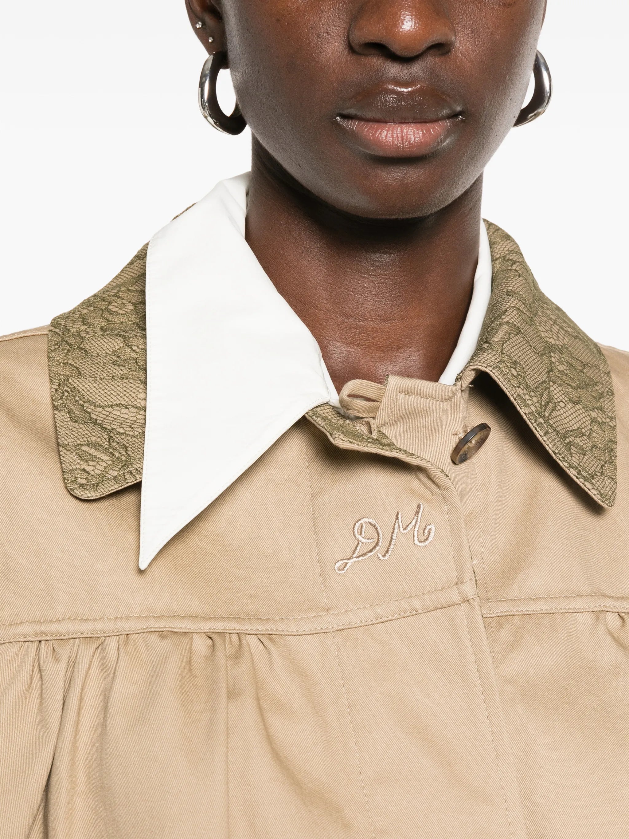 Mini Mercedes reversible lace-collar jacket