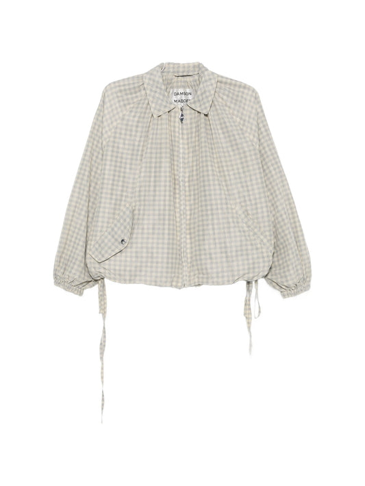Lailah gingham-print bomber jacket