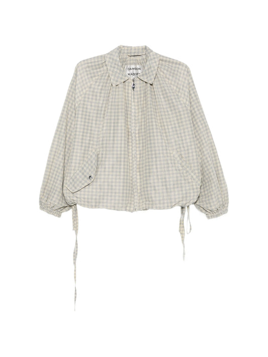 Lailah gingham-print bomber jacket