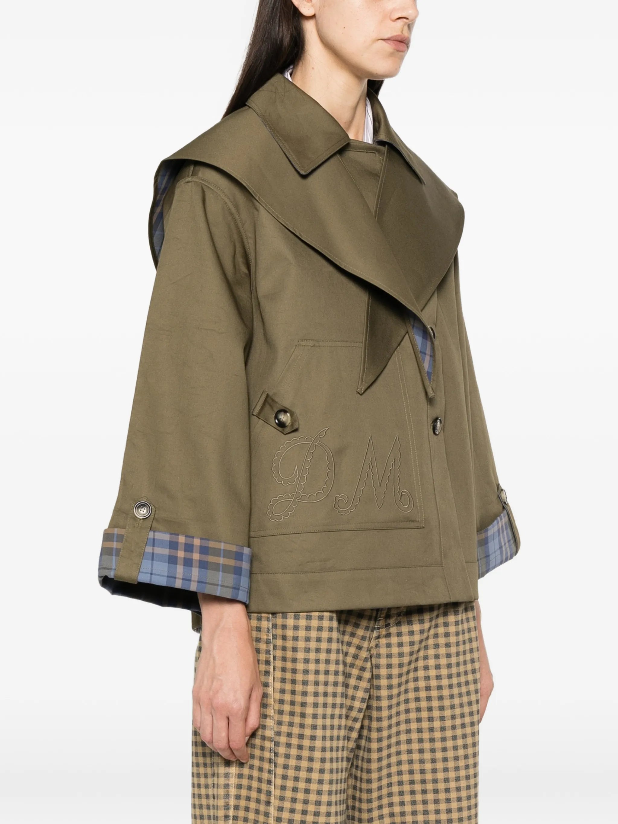 reversible Jerry crop trench coat