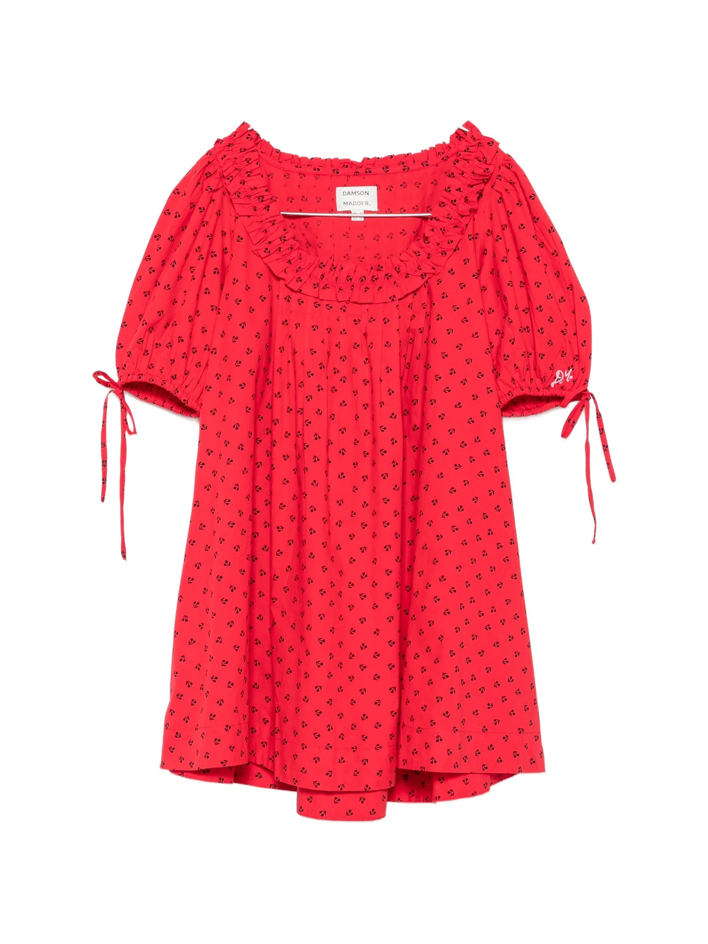 Jemima ruffled cherry-print mini dress