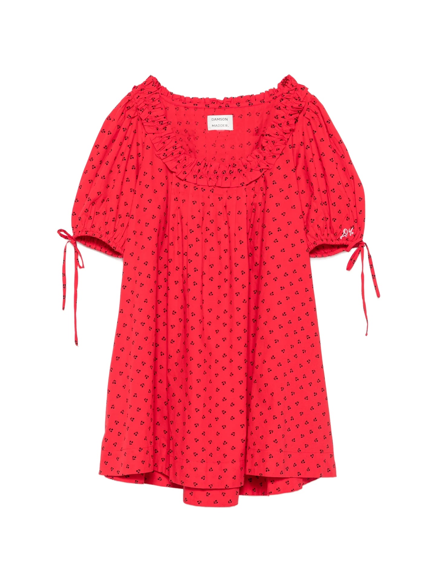 Jemima ruffled cherry-print mini dress