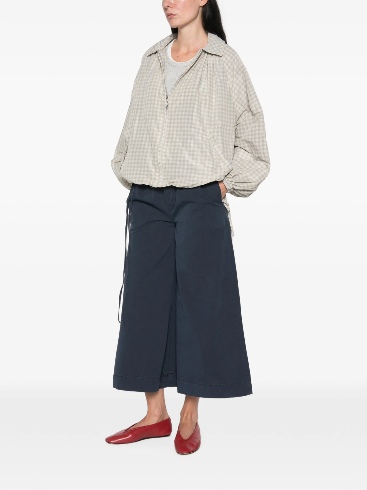 Lotta antiqued-finish culotte trousers