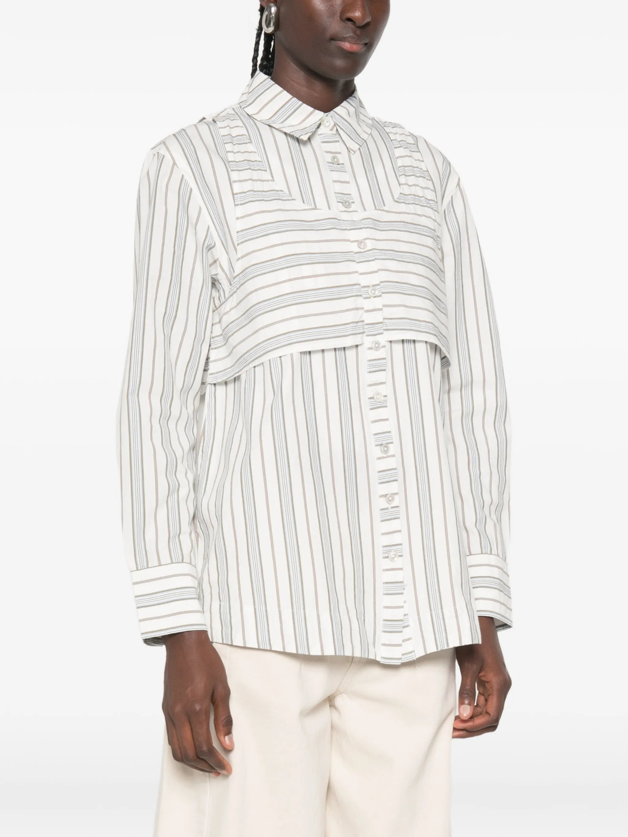 Valeria double-layer striped shirt
