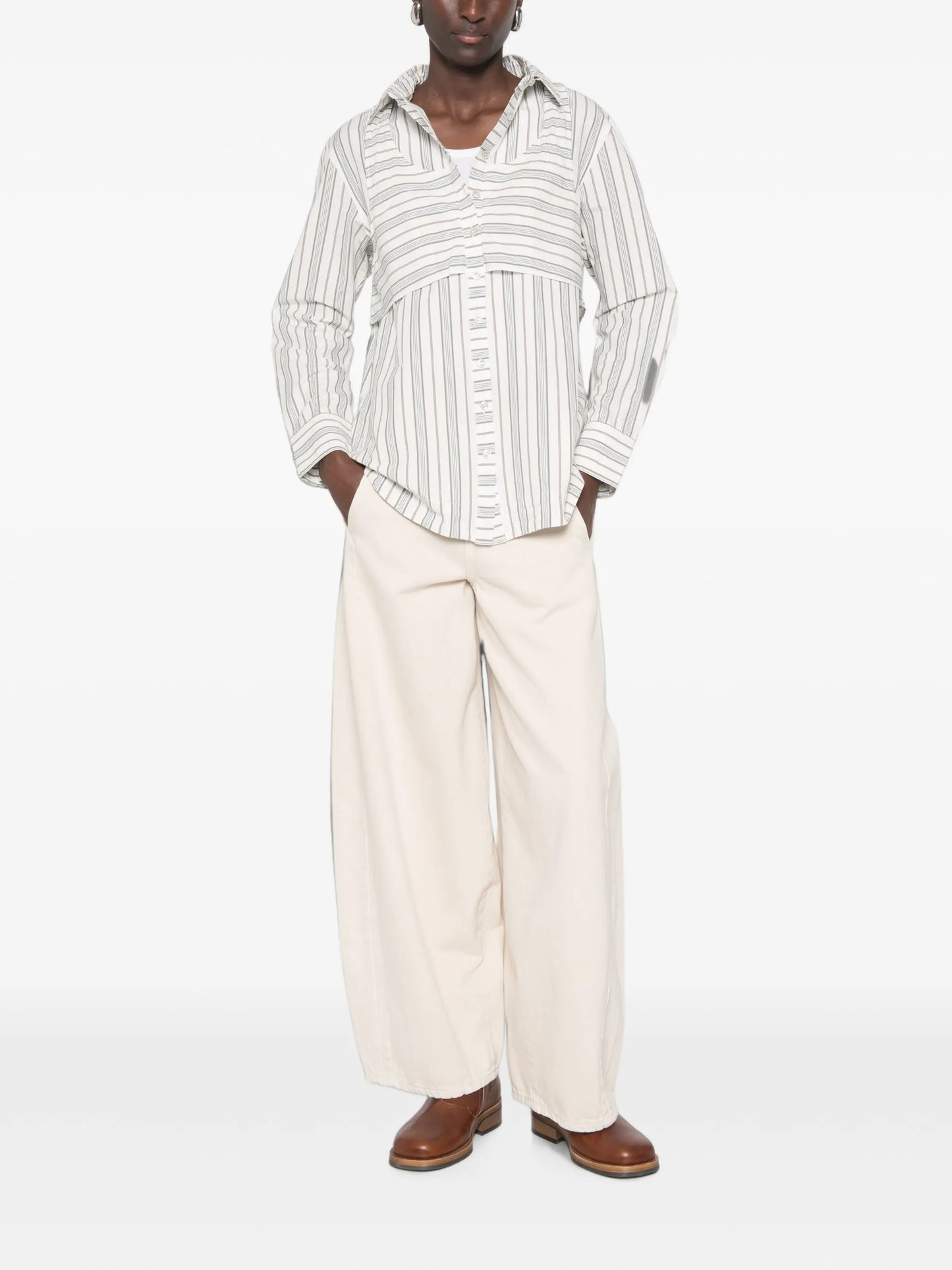 Valeria double-layer striped shirt