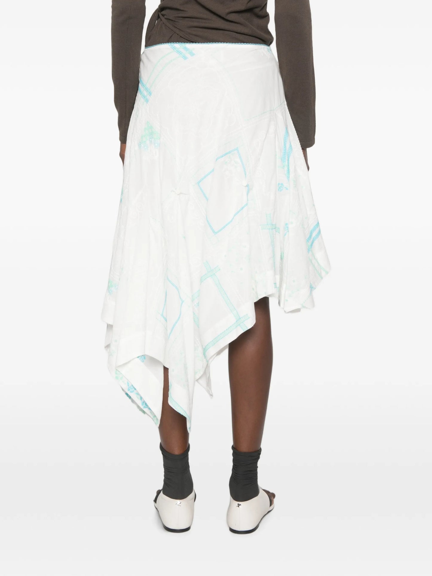 Corinne embroidered midi skirt