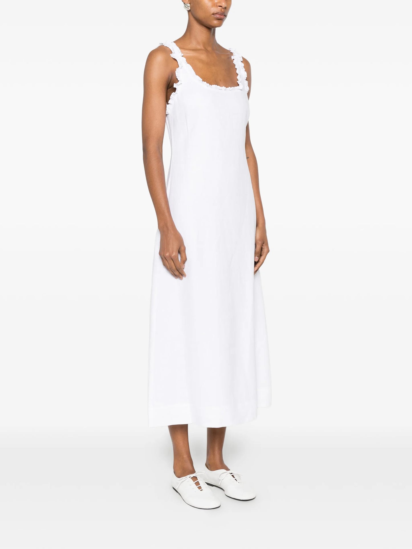 Florence ruffled-seam midi dress