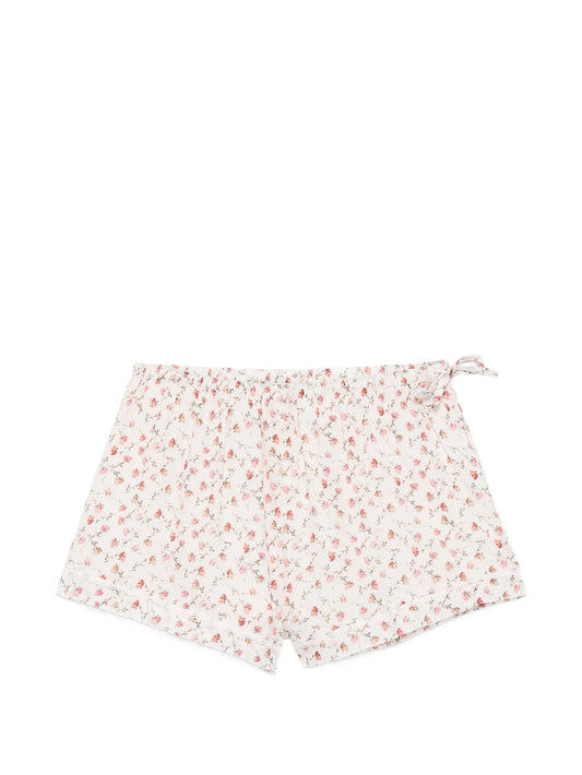 Charlotte floral-print cotton mini shorts