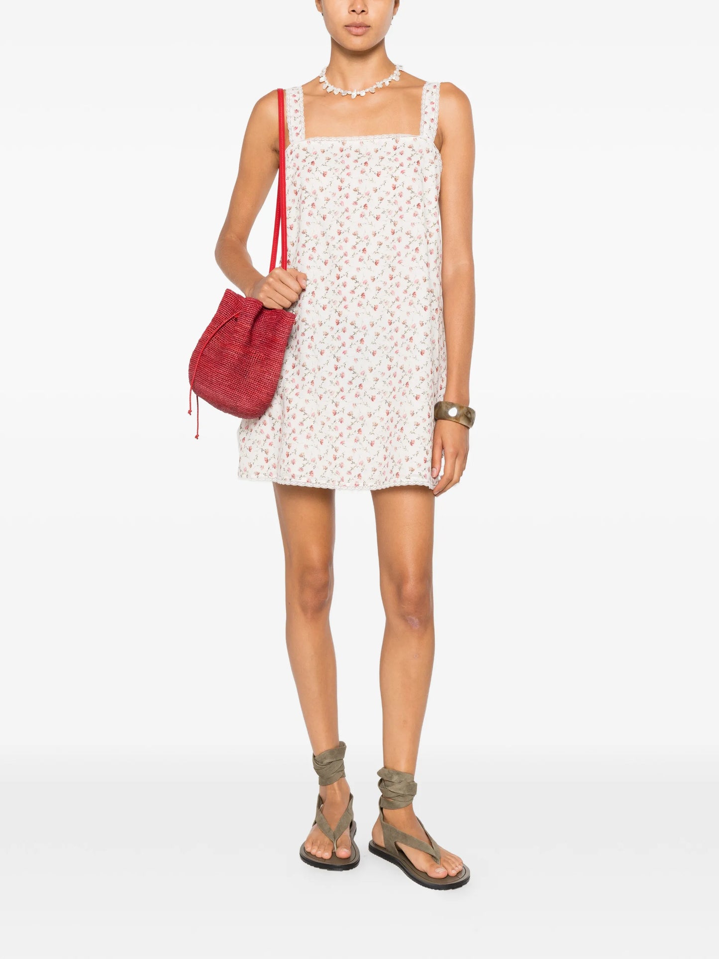 Charlotte floral-print cotton mini dress