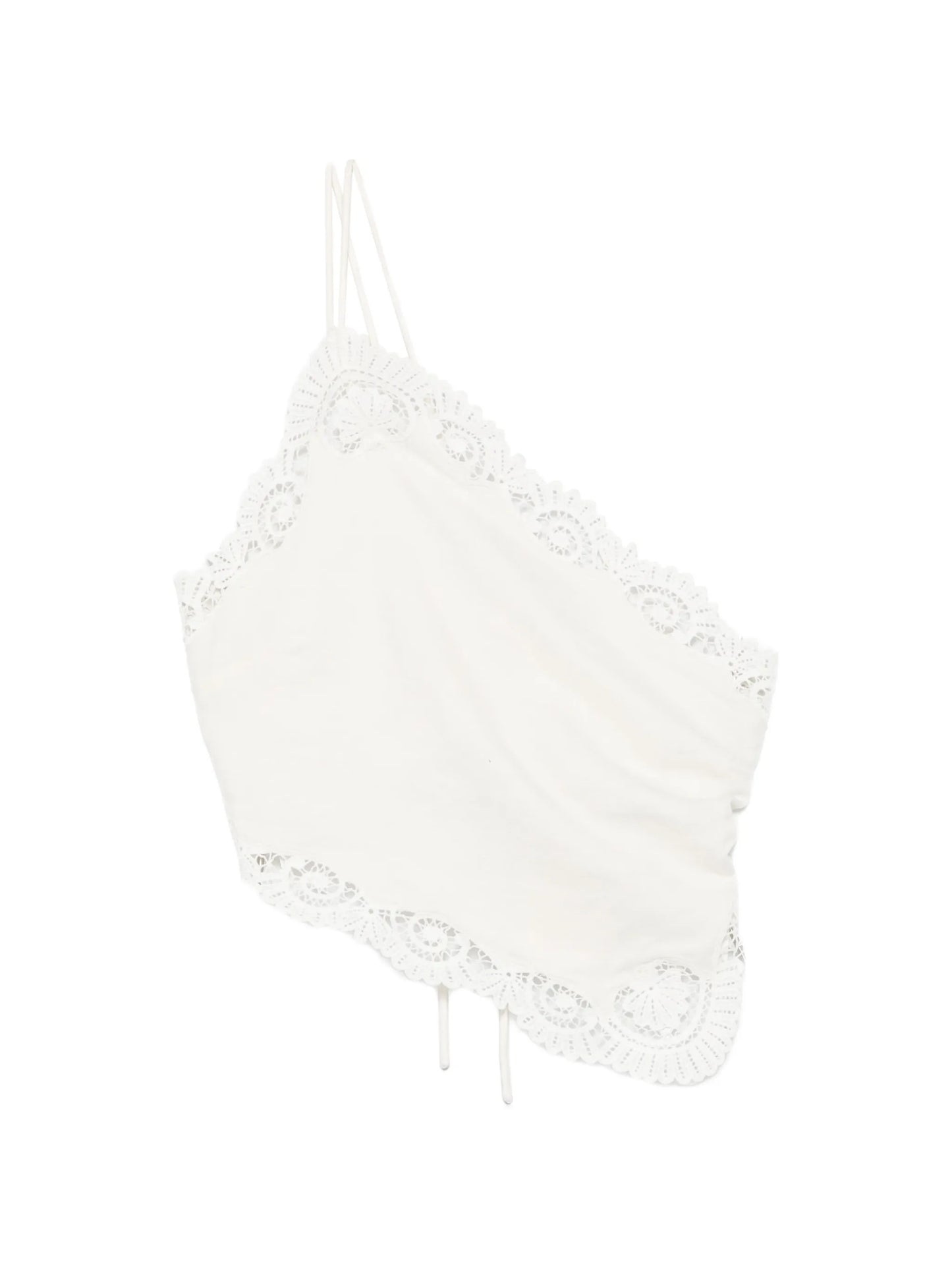 Darya lace-trim linen blouse