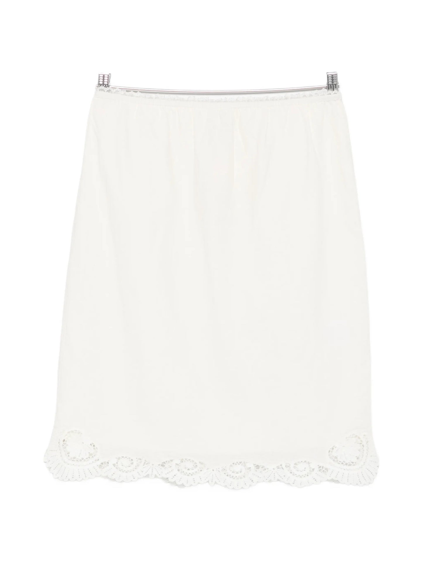 Darya lace-trim linen midi skirt