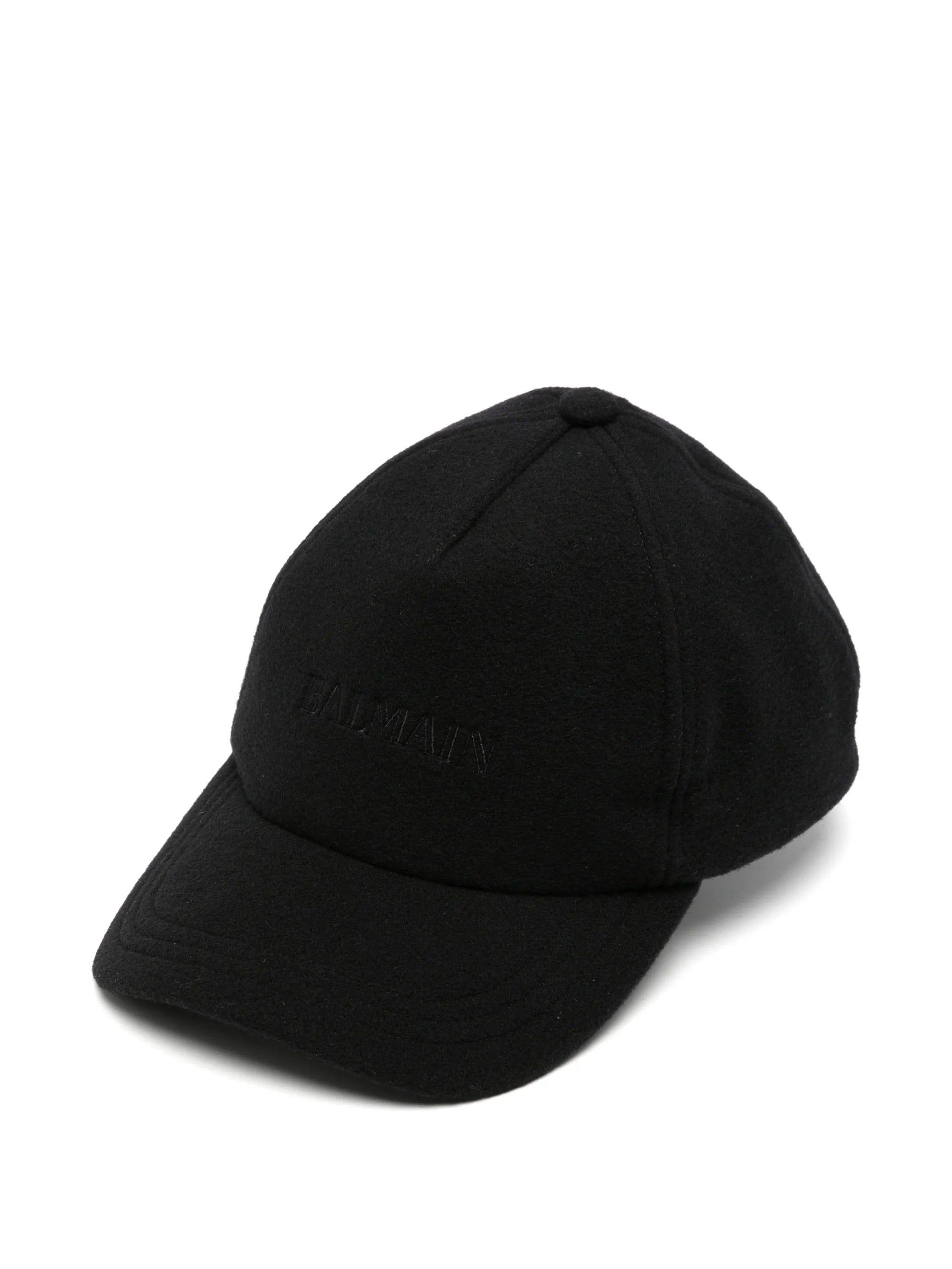 logo-embroidered wool cap